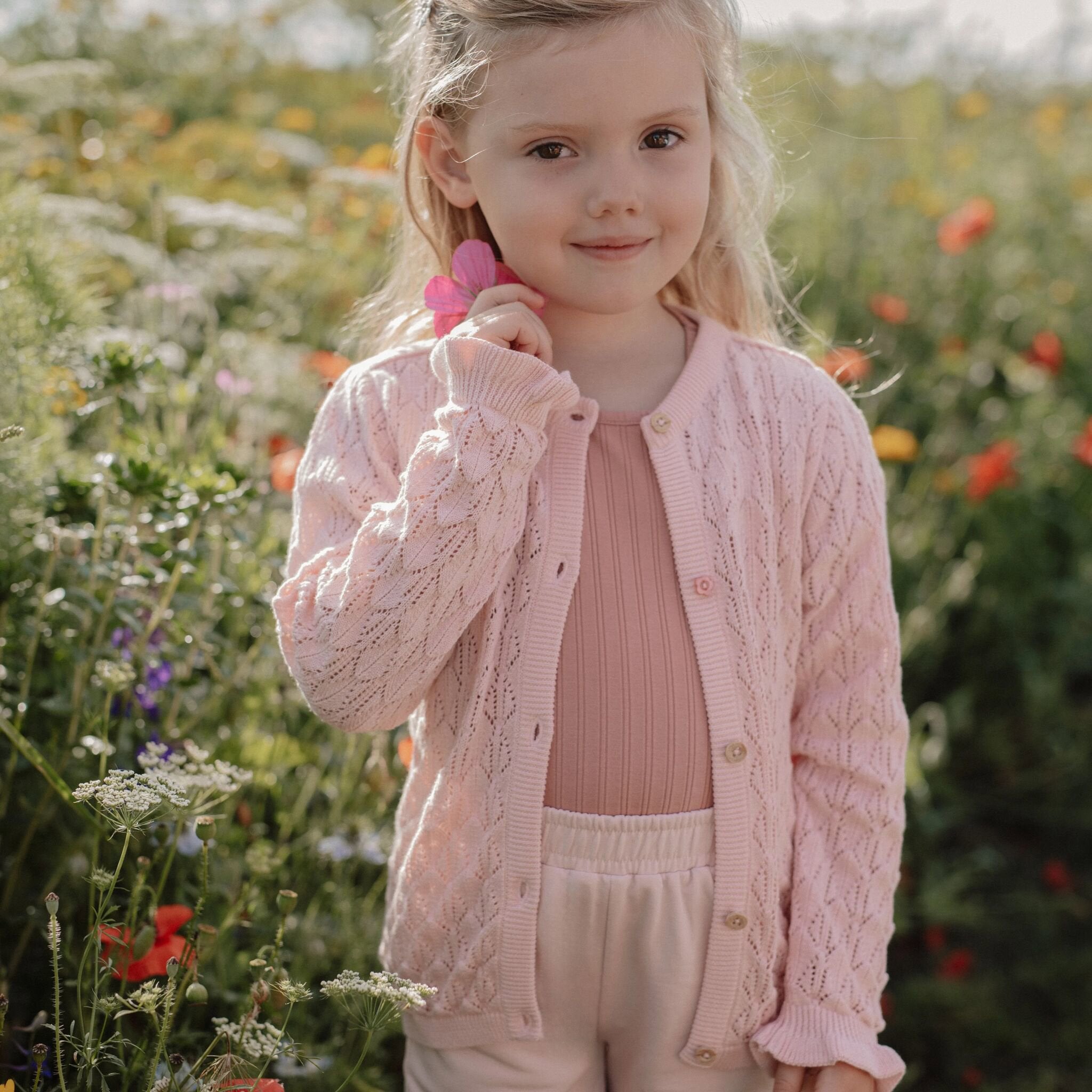 Gilet tricoté - Rose - Fairy Garden 