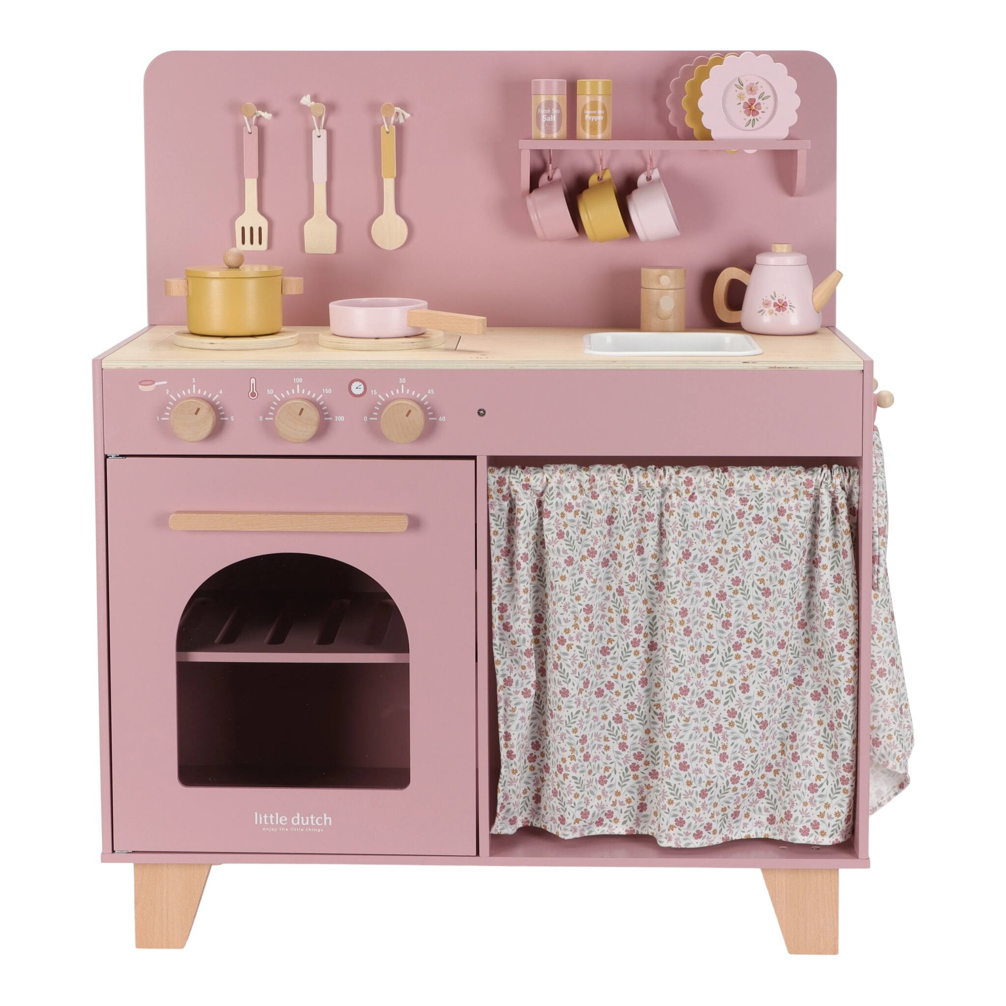 houten-roze-speelkeuken-met-accessoires