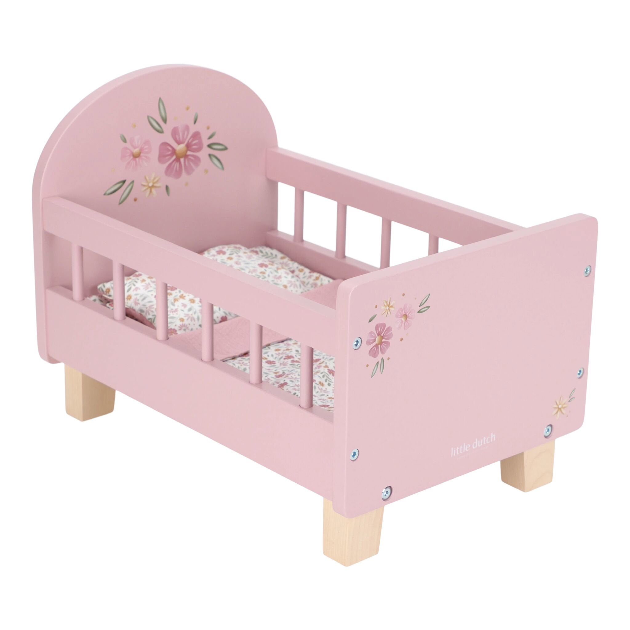 houten-poppenbedje-met-kussen-deken-en-hoeslaken