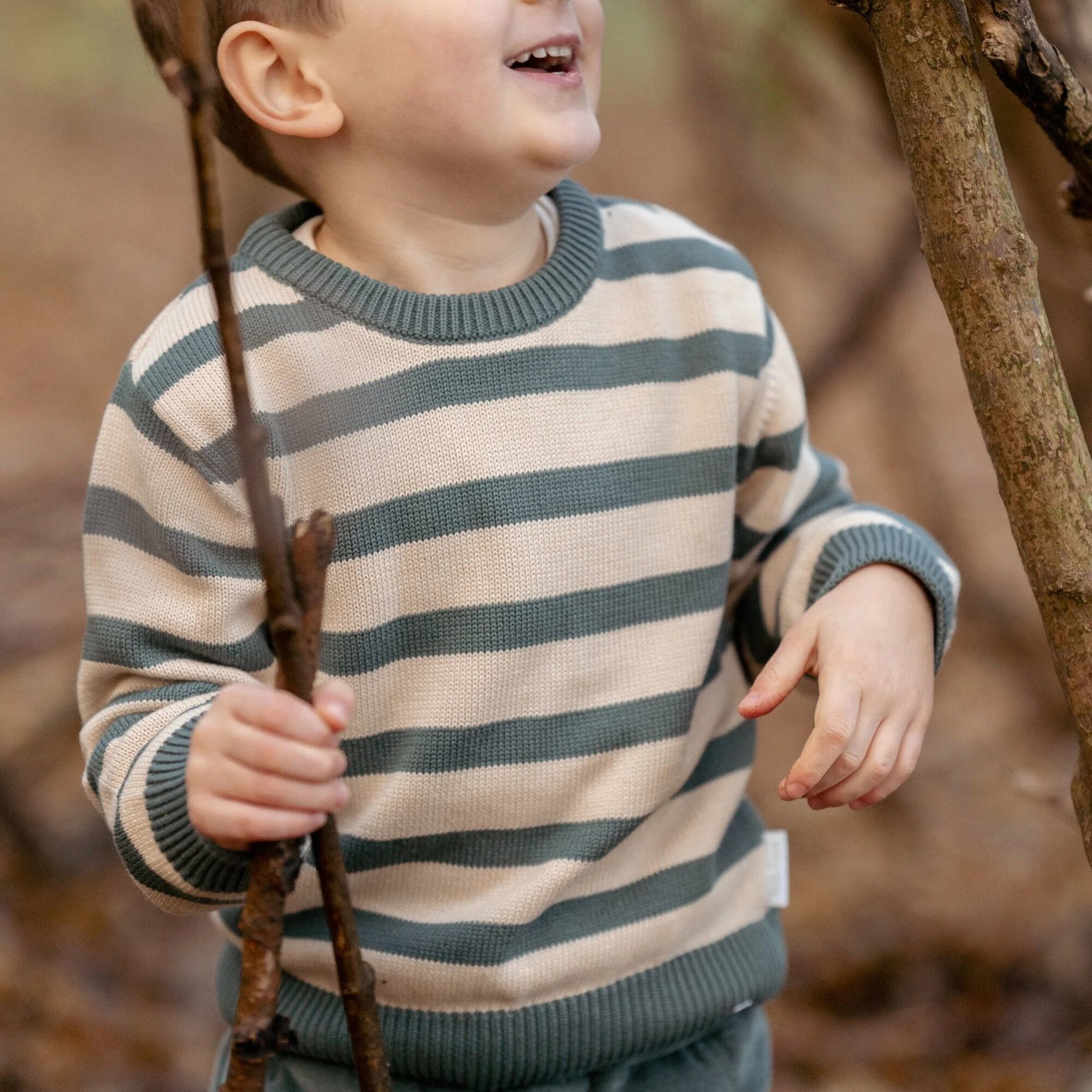gebreide-trui-groen-forest-friends-stripe