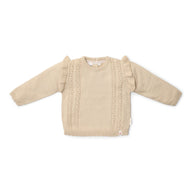 Gestrickter Pullover - Rüsche - Sand - Fairy Garden 