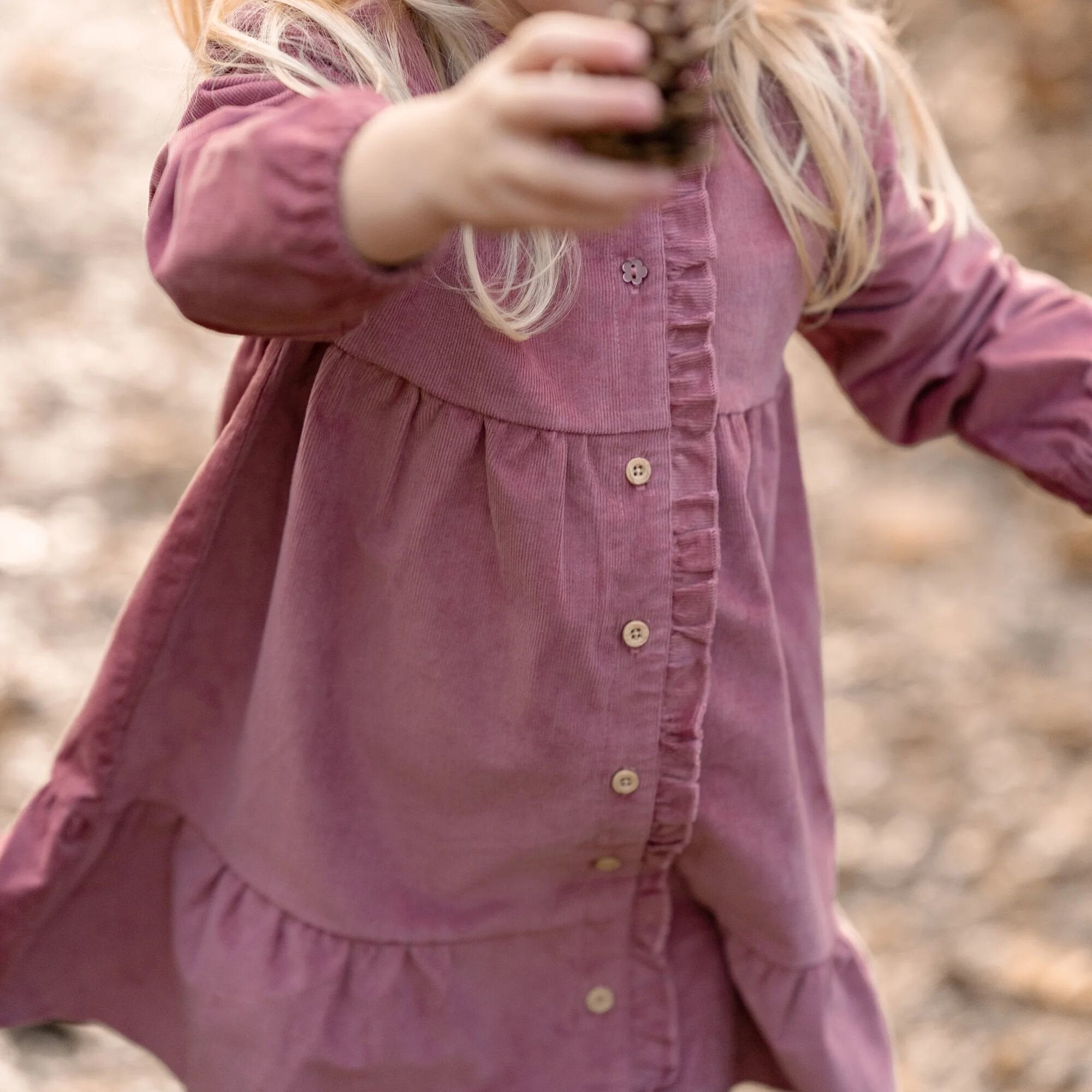 jurk-lange-mouw-roze-fairy-garden-corduroy