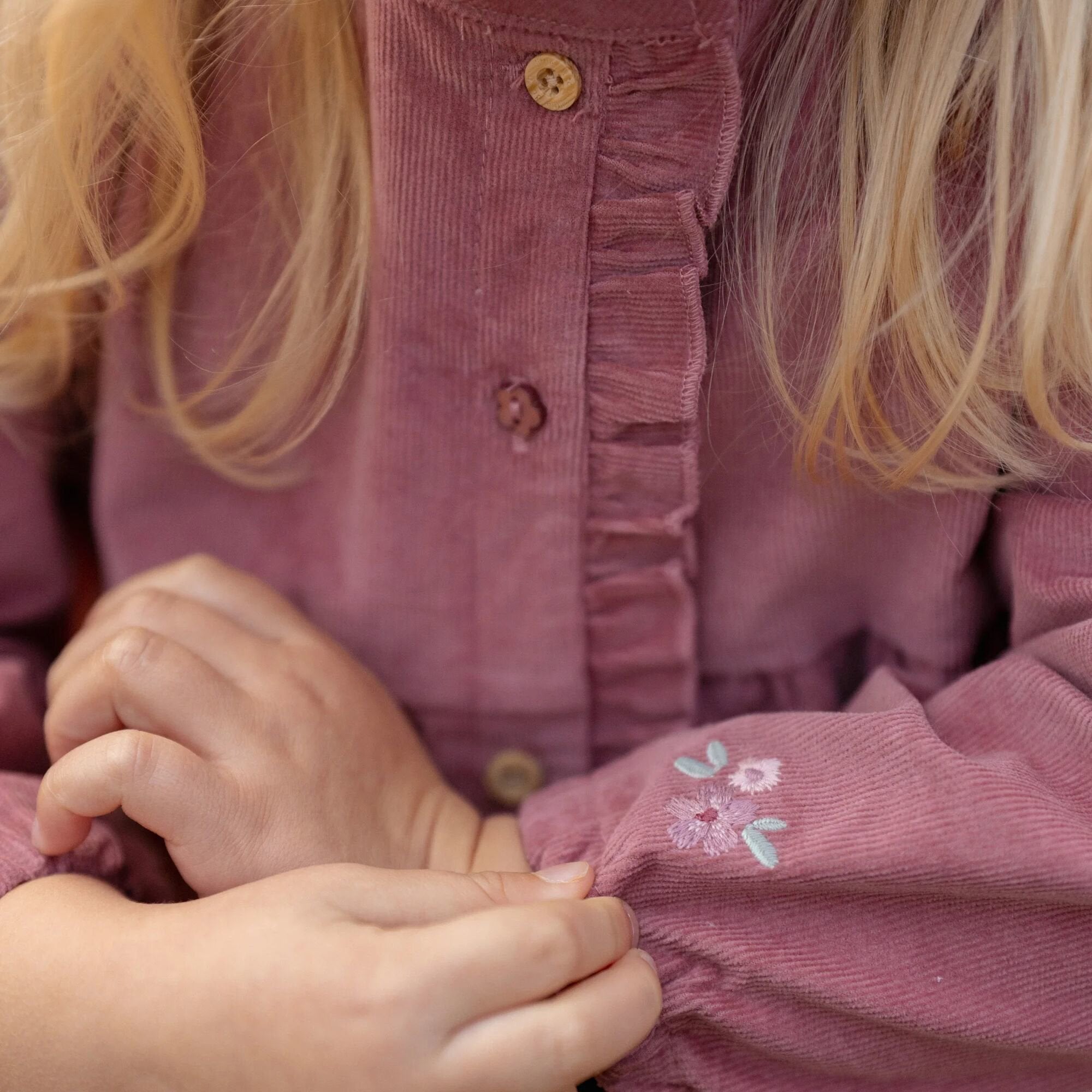 jurk-lange-mouw-roze-fairy-garden-corduroy