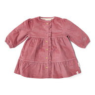 Dress long sleeve - Pink - Fairy Garden - Corduroy 