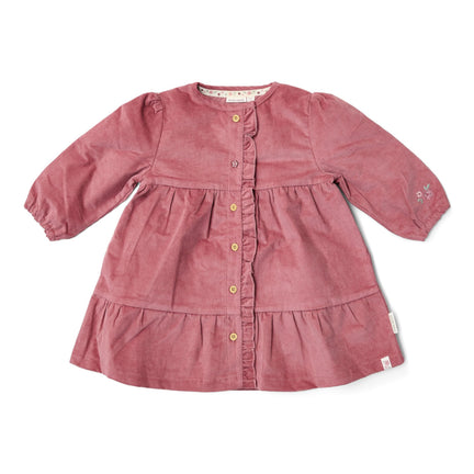 jurk-lange-mouw-roze-fairy-garden-corduroy
