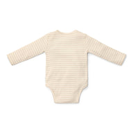 Romper crossover long sleeve - Beige - Newborn Naturals - Stripe 