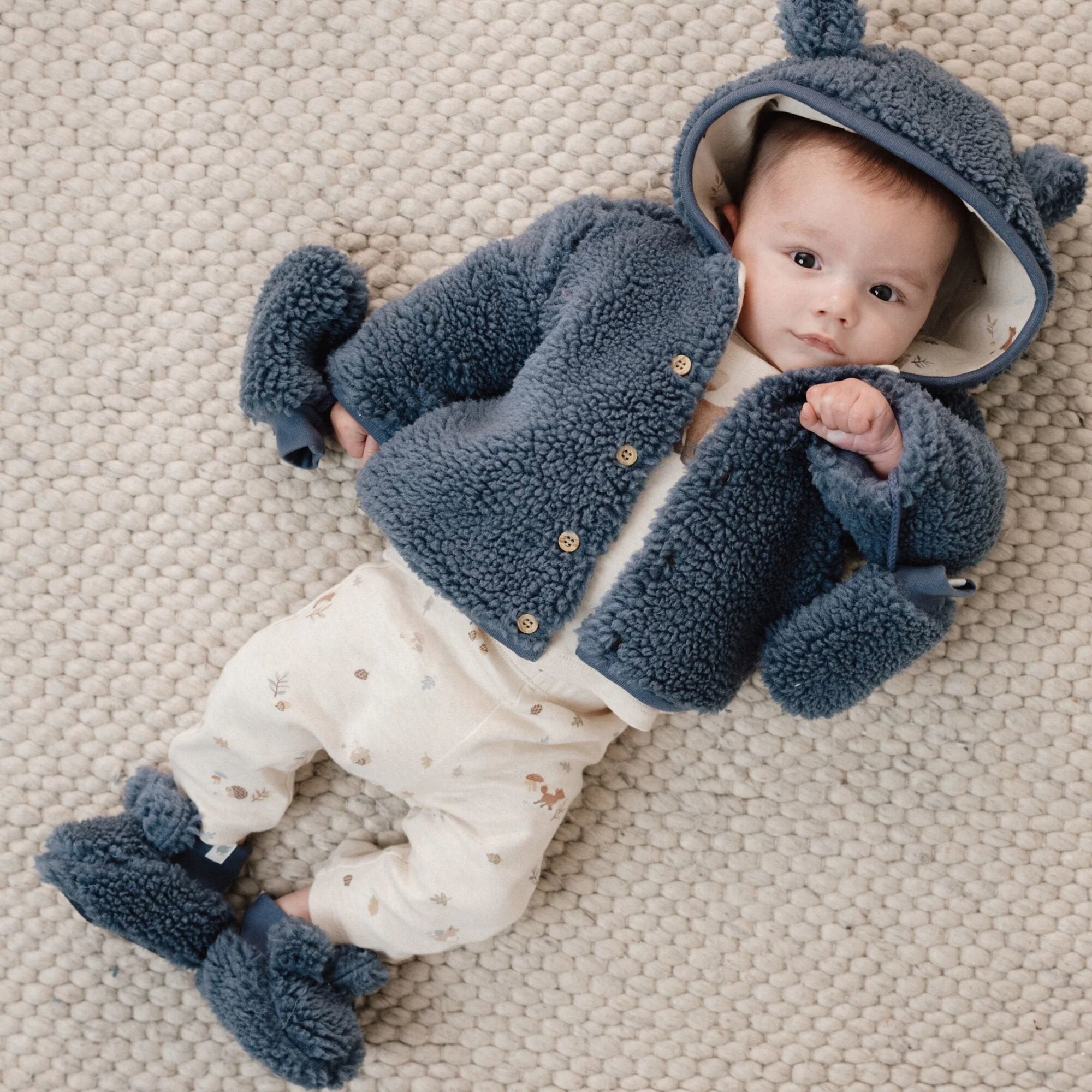 Teddy-Handschuhe - Blau