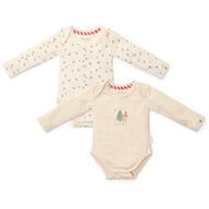 2-pack kerst romper lange mouw – Beige
