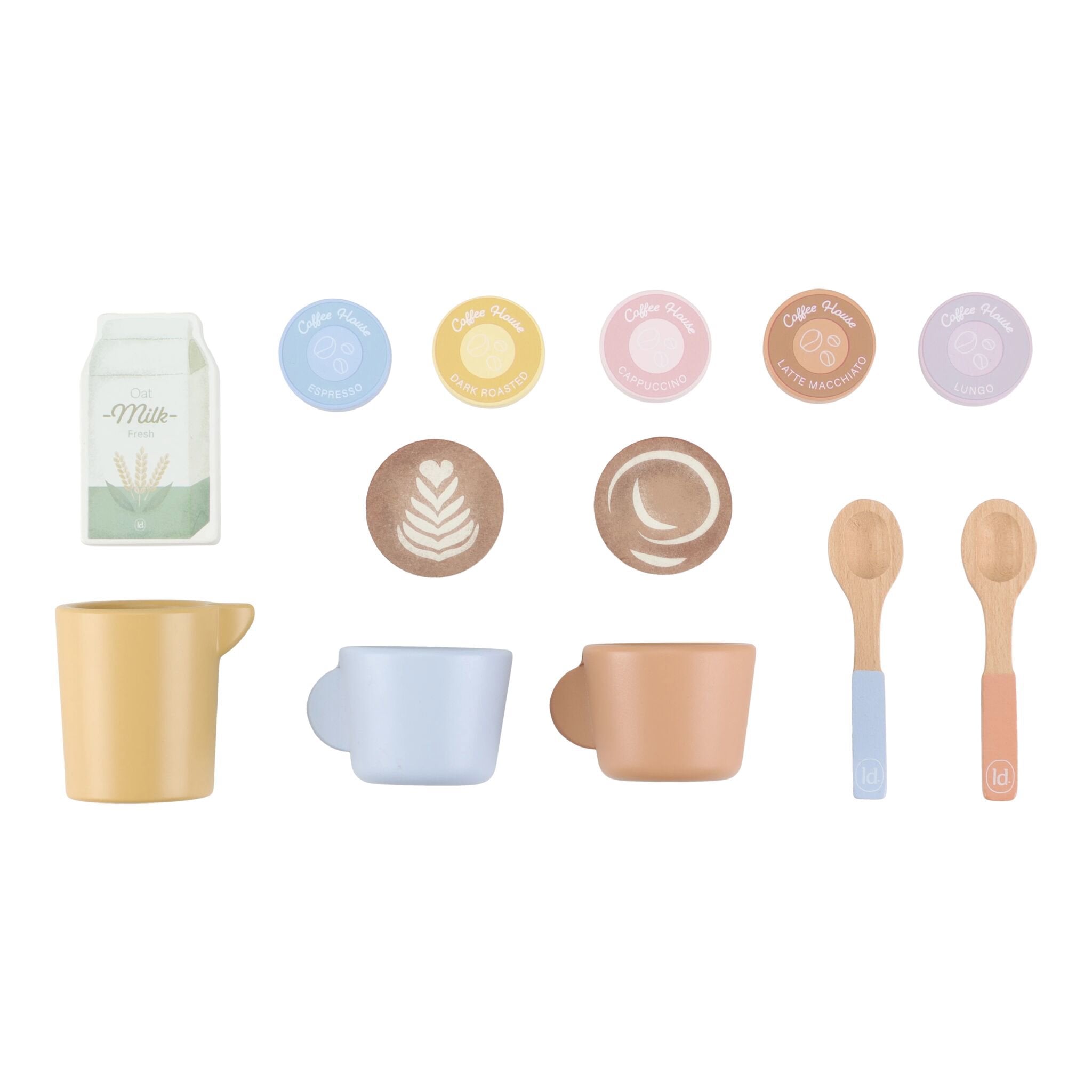 houten-koffiezetapparaat-met-capsules-en-accessoires