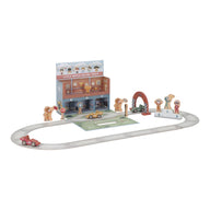 Circuit de course en bois dans une mallette de jeu – Multicolore – Essentials 