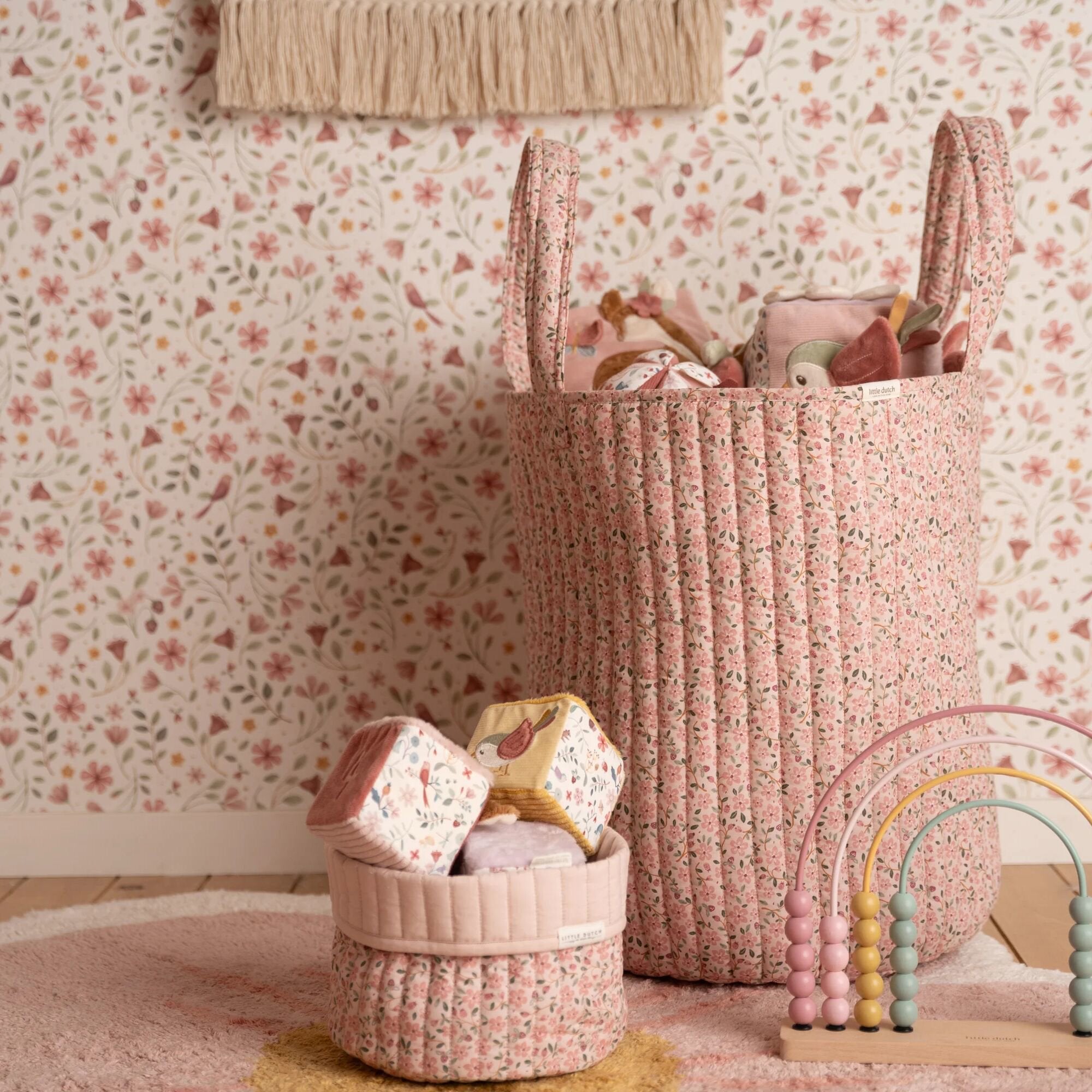 little dutch aufbewahrung Aufbewahrungskorb XL - Rosa - Fairy Floral