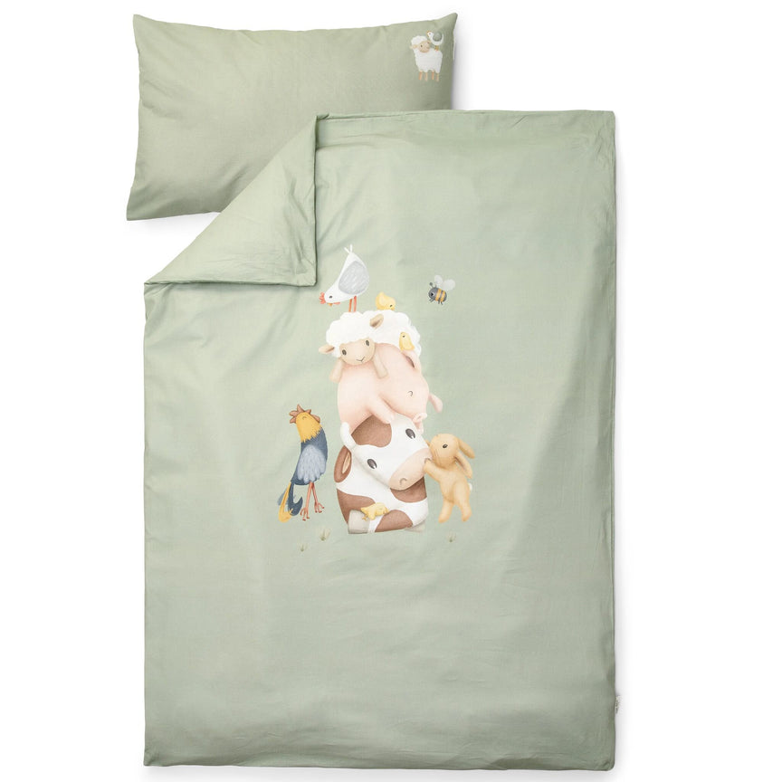 ledikant-dekbedovertrek-groen-little-farm
