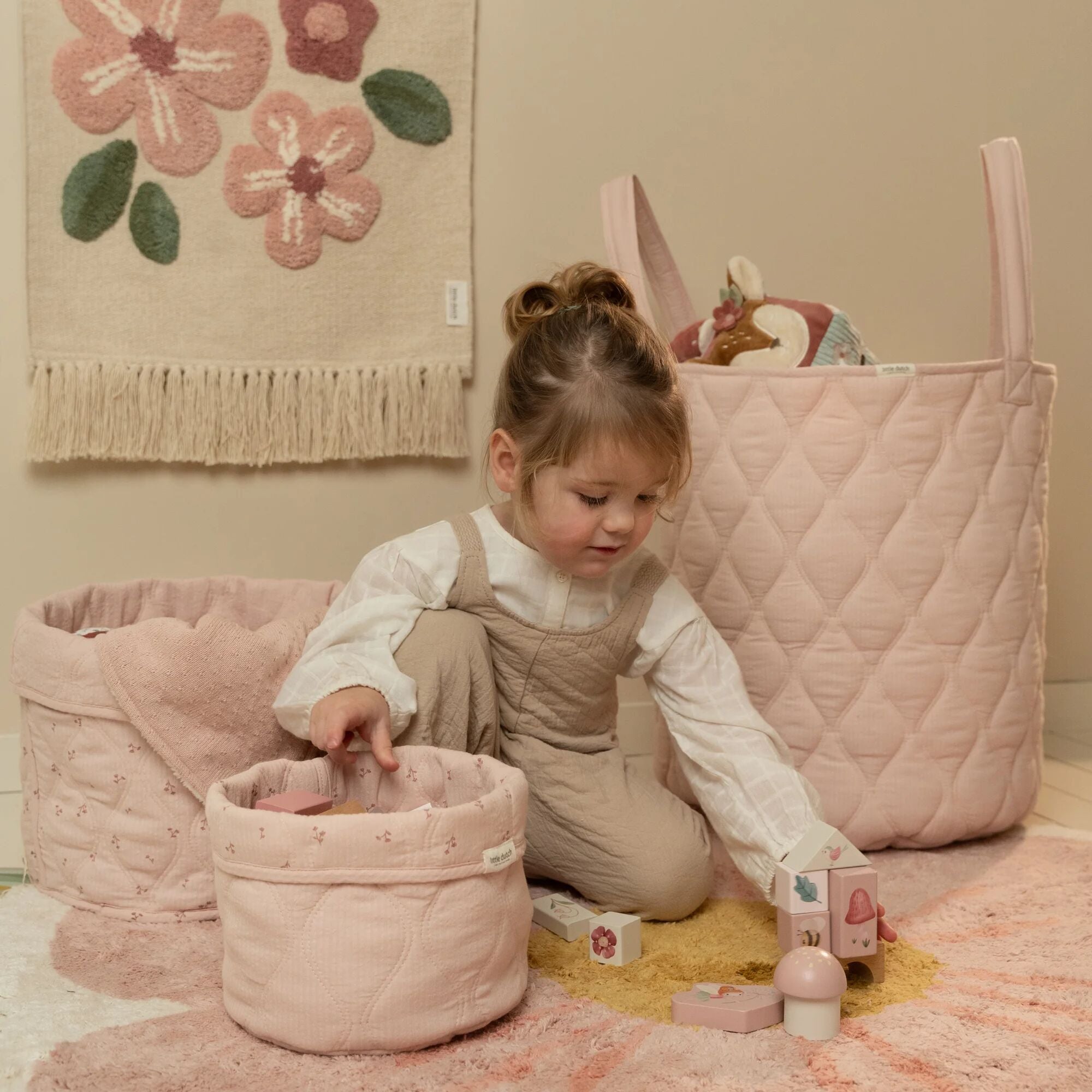 little dutch aufbewahrung Großer Aufbewahrungskorb - Rosa - Essentials