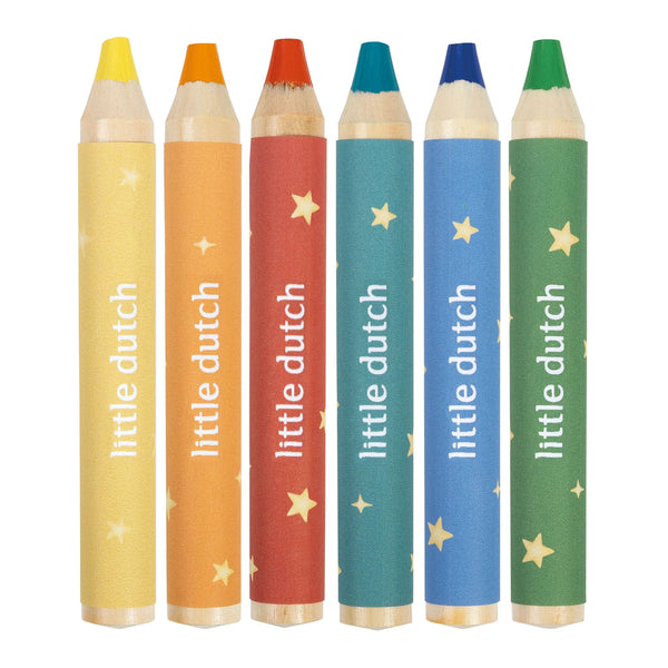 Wpro 12 x mini-kleurpotloden voor kinderen, 12 stuks, Toby