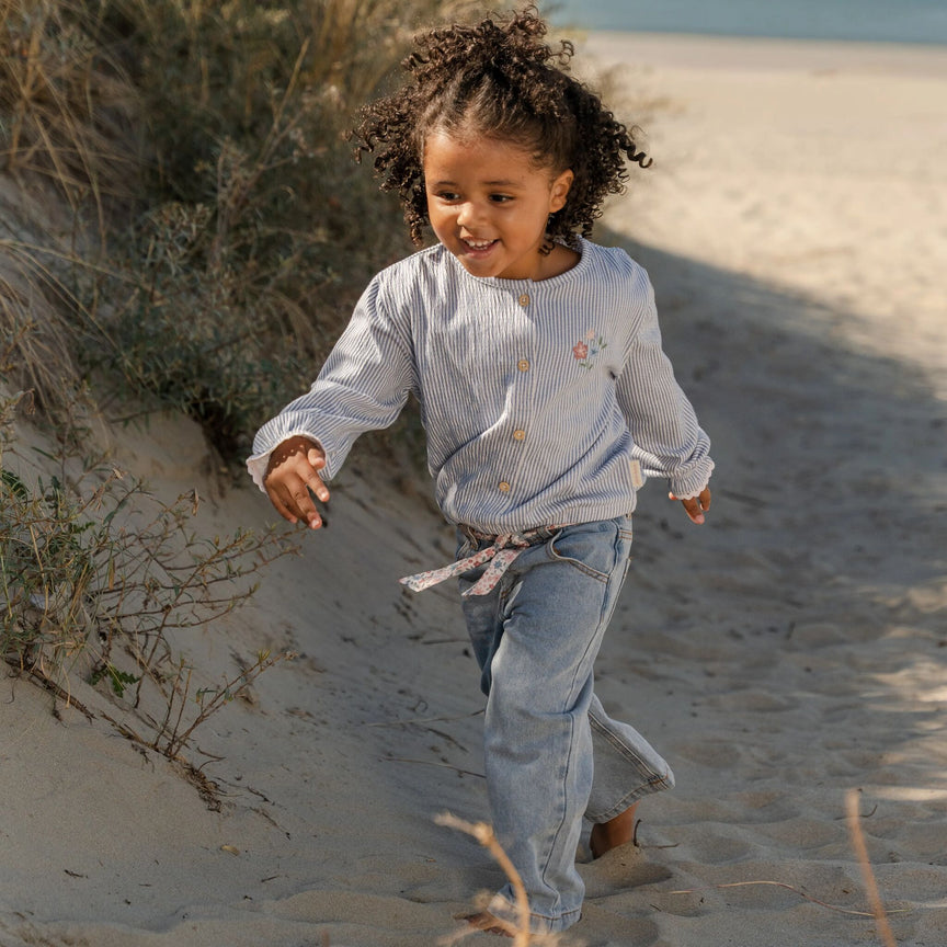 Blouse - Lange Mouw - Blauw - Denim Blue Stripe