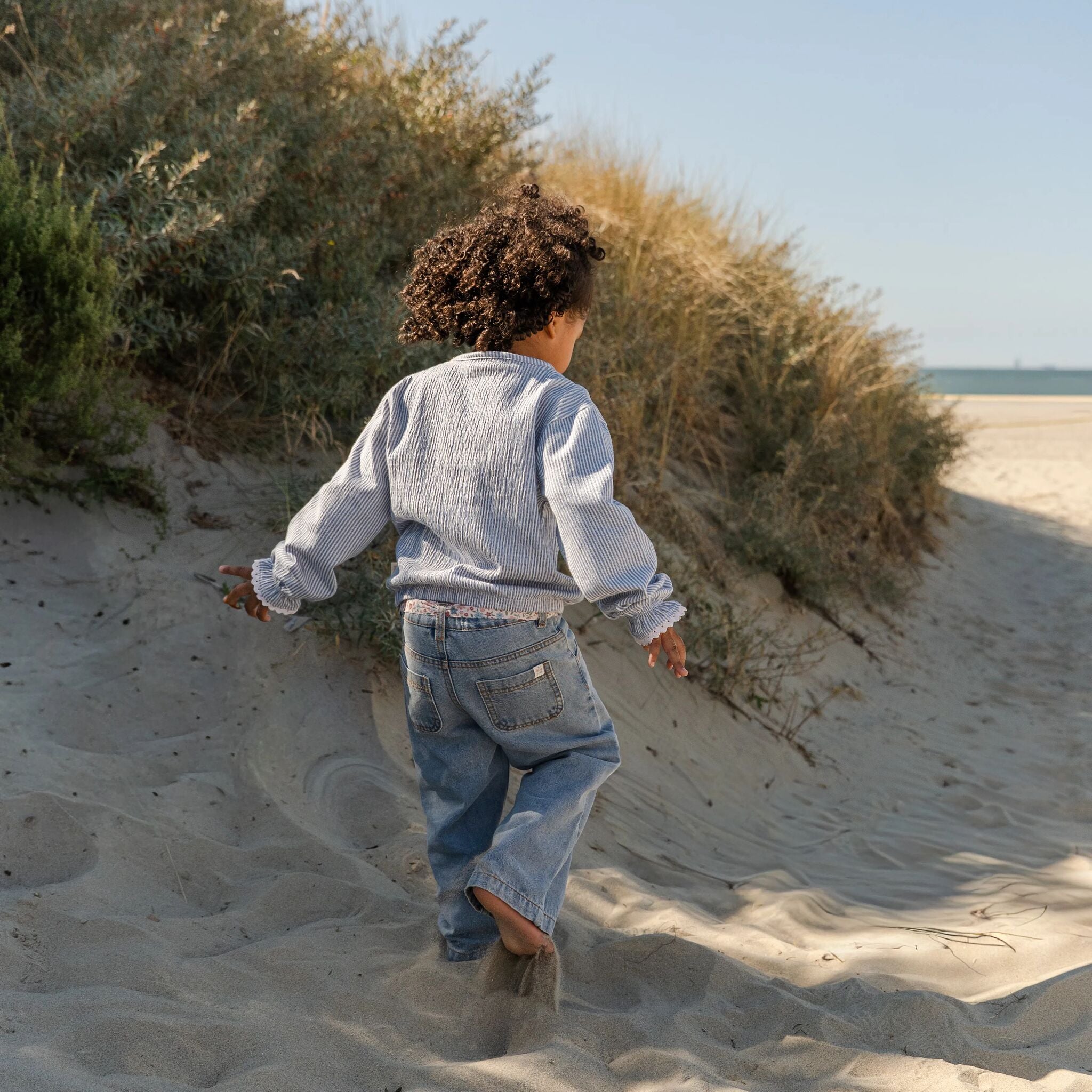 Bluse - Lange Ärmel - Blau - Denimblauer Streifen 