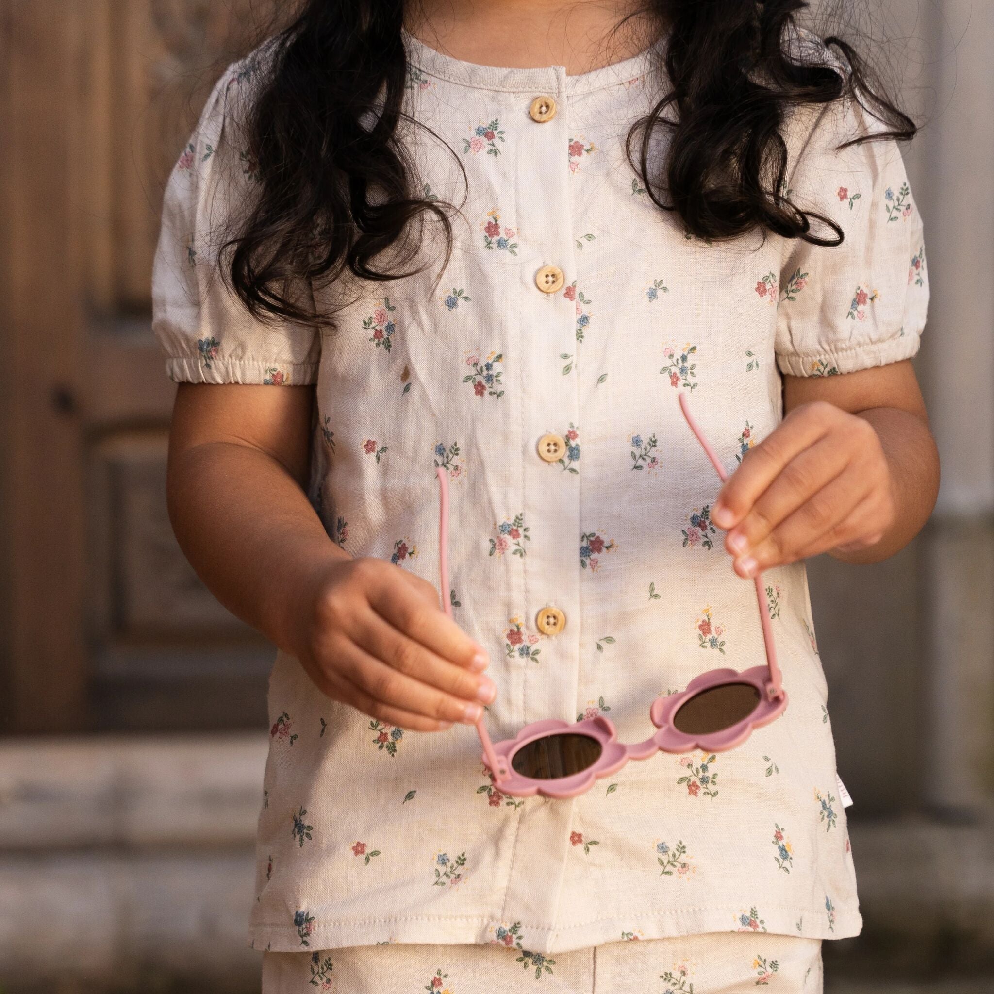 Bluse - Kurzer Ärmel - Sand 