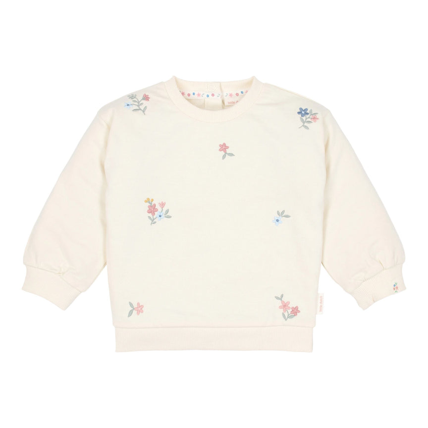 Sweater - White - Floral Print 