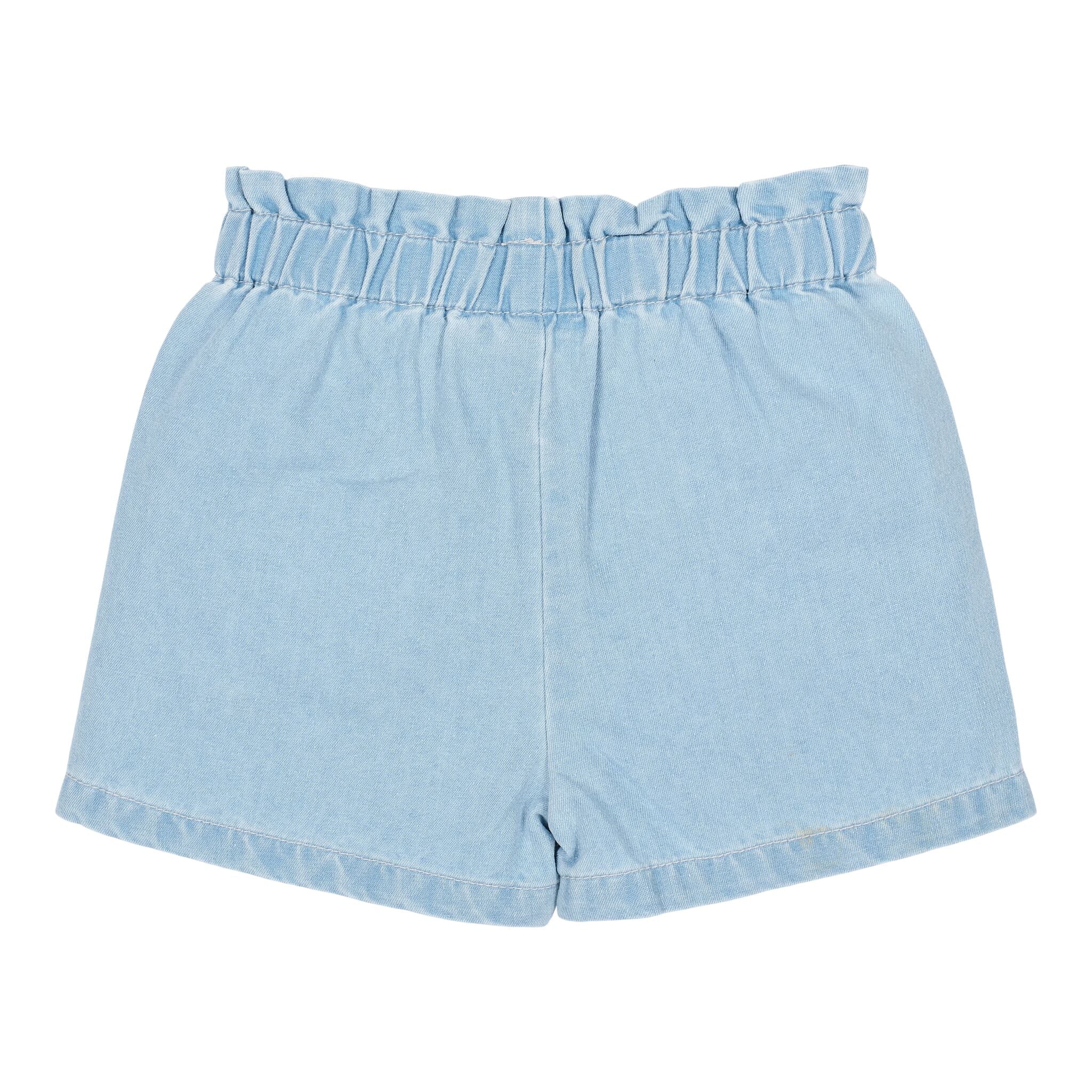 Kurze Hose bestickt - Blau 