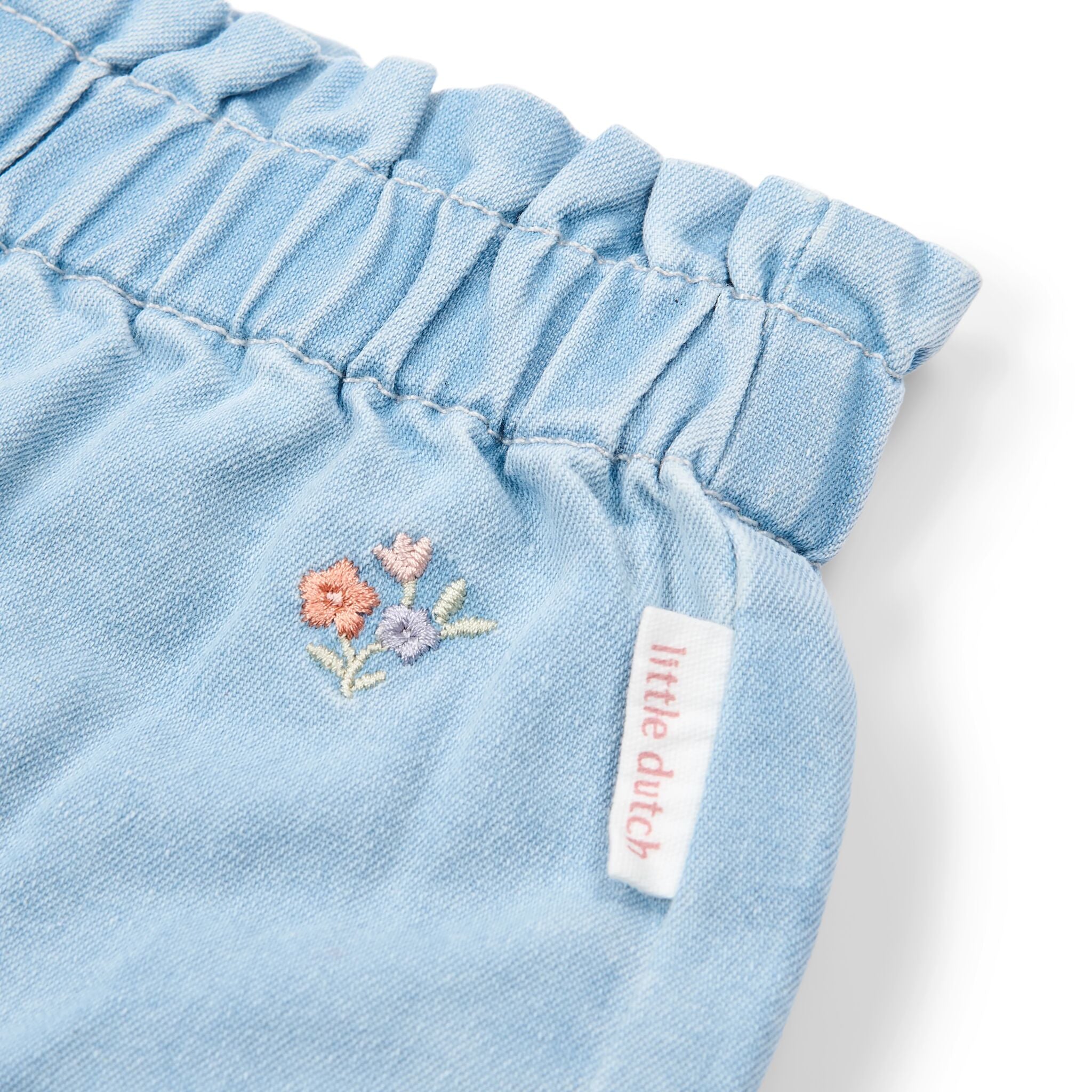 Kurze Hose bestickt - Blau 