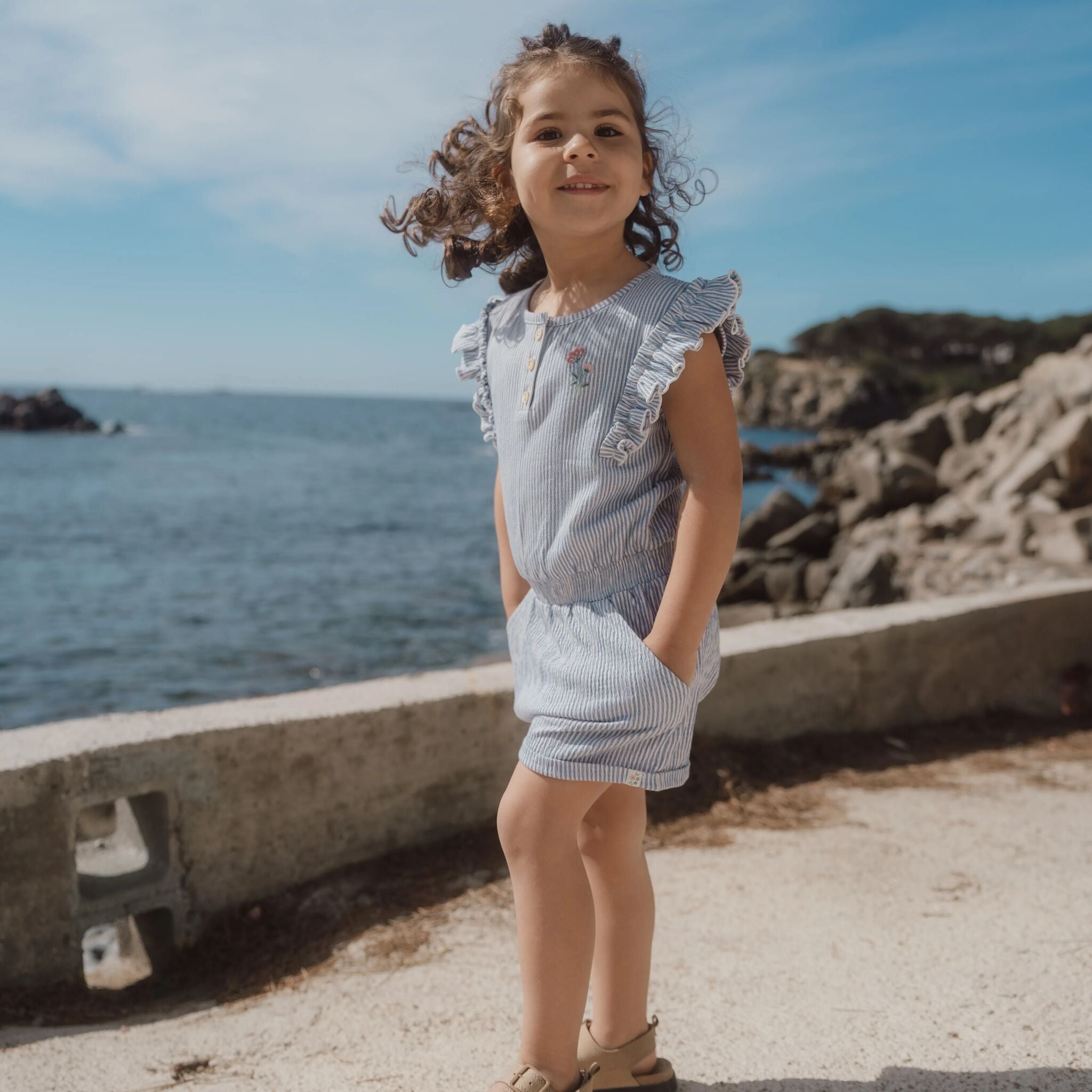 Tuinbroek - Blauw - Denim Blue Stripe