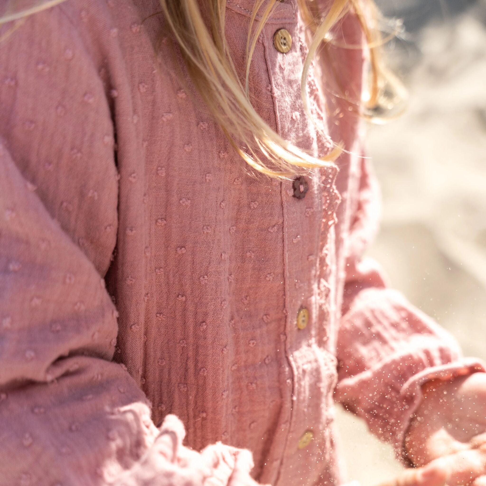 Kleid - Lange Ärmel - Rosa 