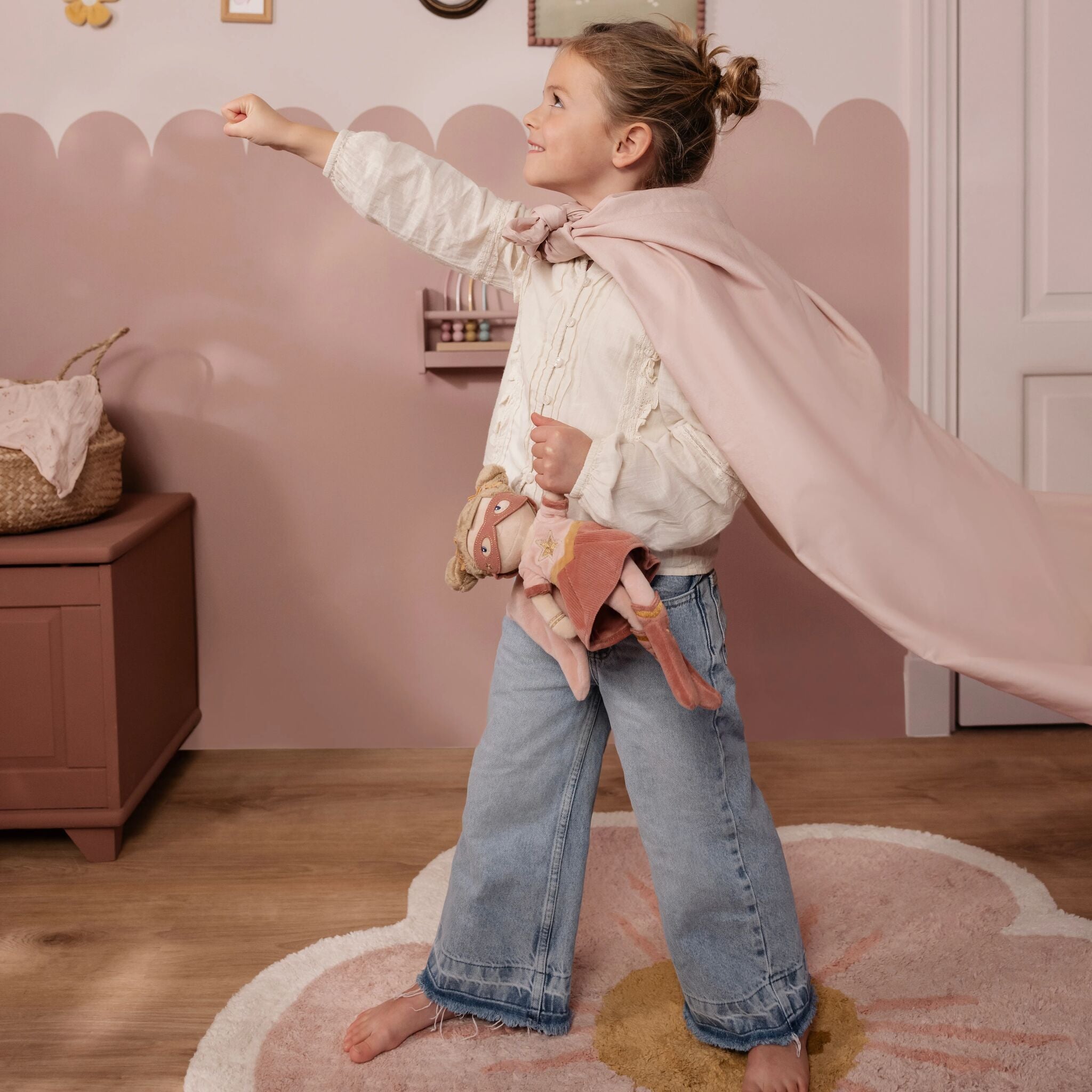 Knuffelpop Superheld Rosa - 35 cm