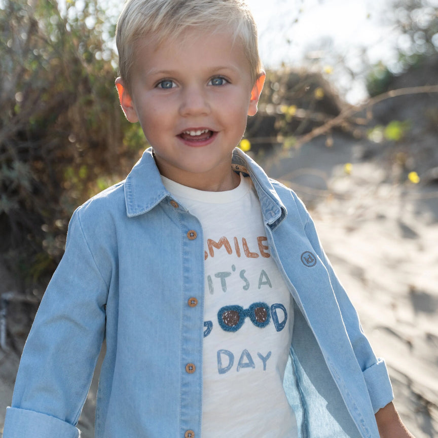 Chemise à manches courtes - Blanc 