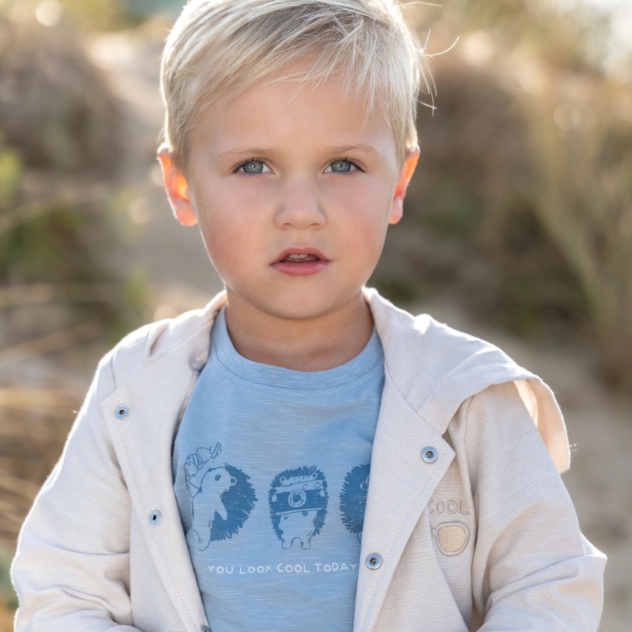 Shirt korte mouw print - Blauw