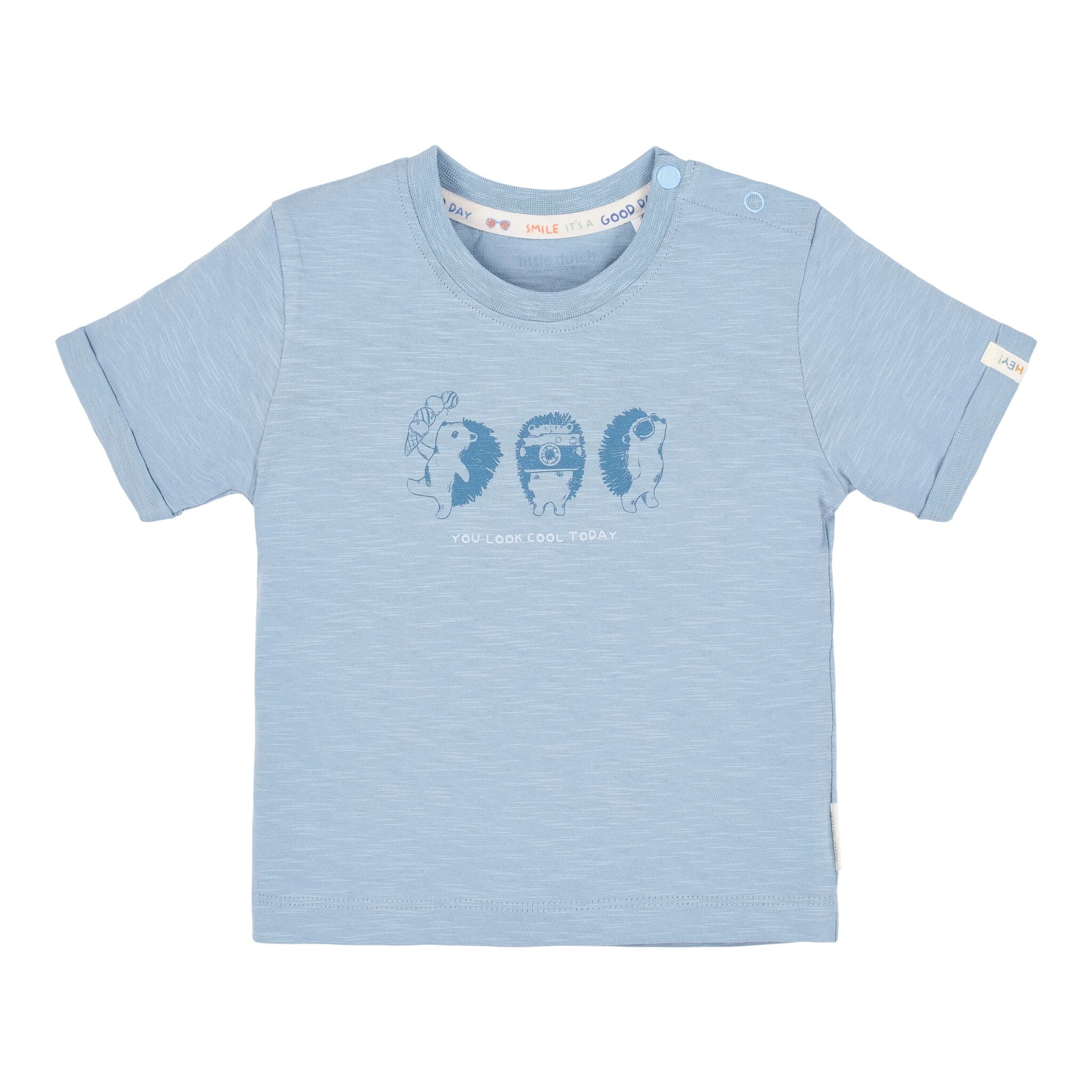 Shirt korte mouw print - Blauw