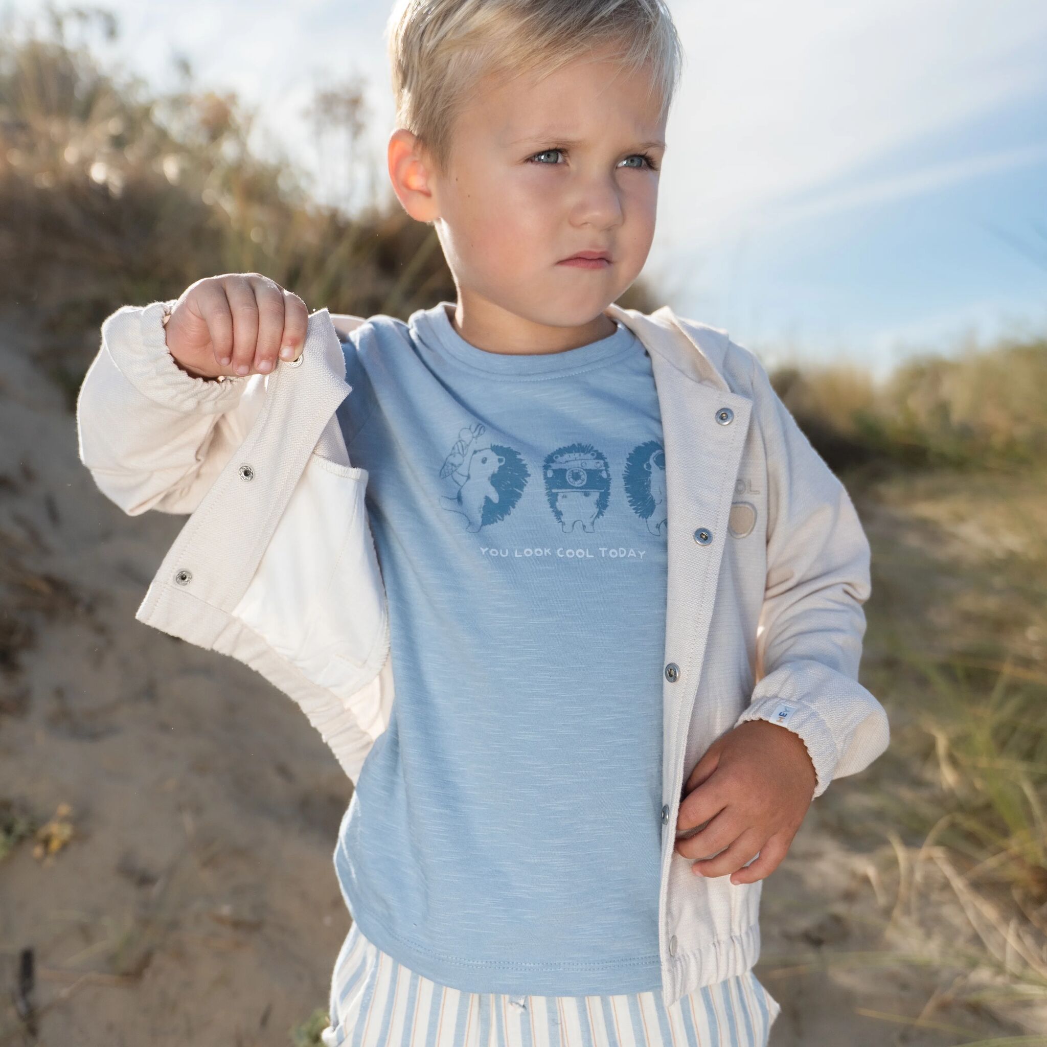 Hemd mit kurzen Ärmeln und Print - Blau 