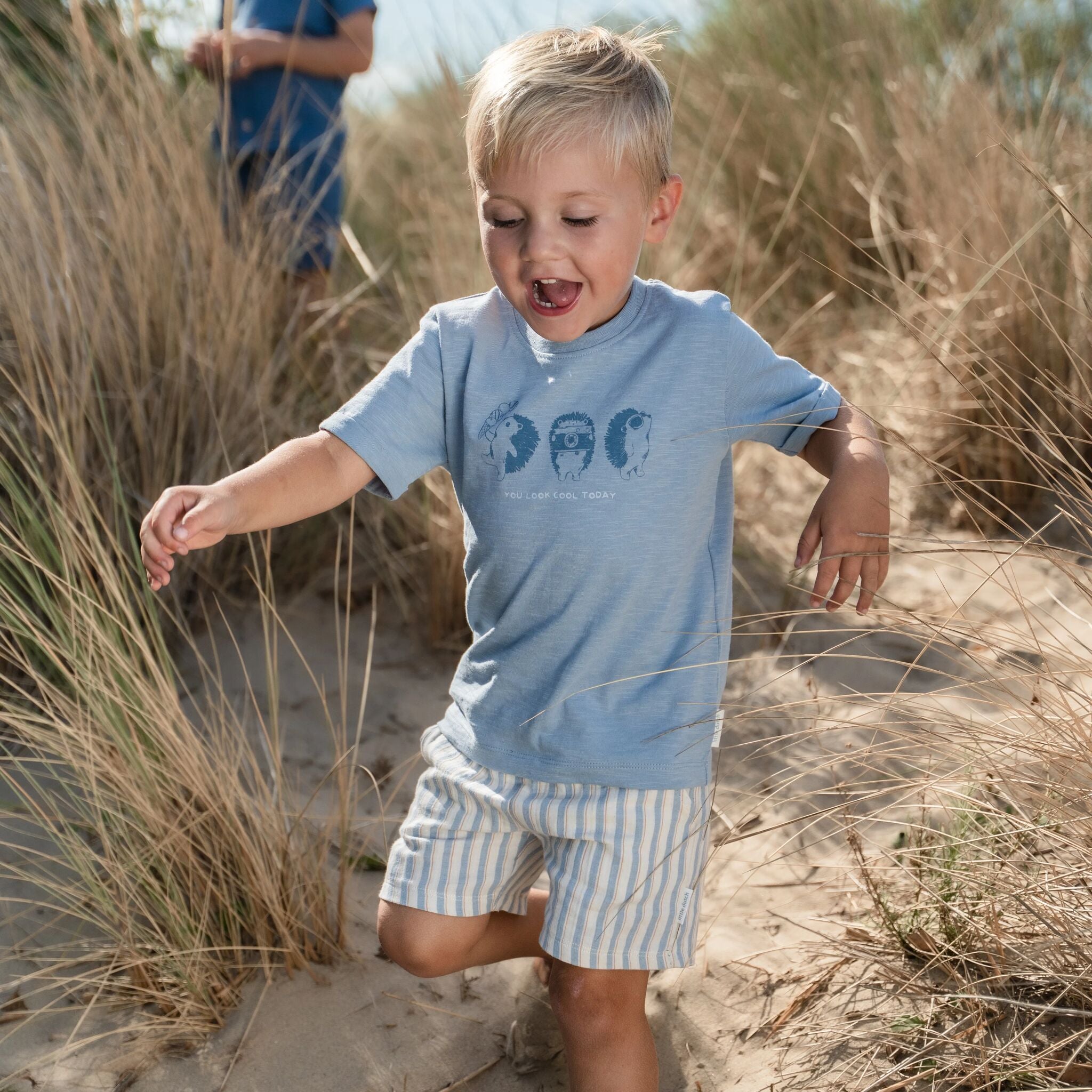 Hemd mit kurzen Ärmeln und Print - Blau 