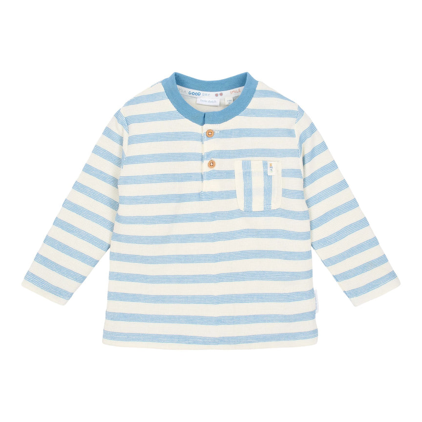 Hemd lange Ärmel - Blau - Stahlblaue Streifen 