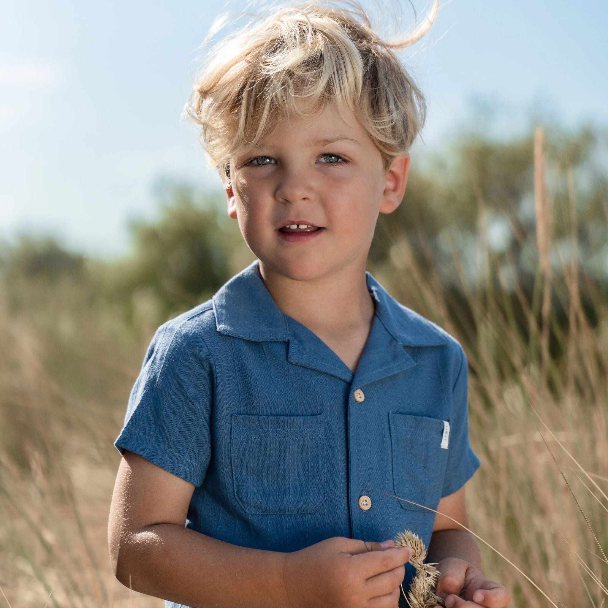 Blouse - Korte mouw - Blauw