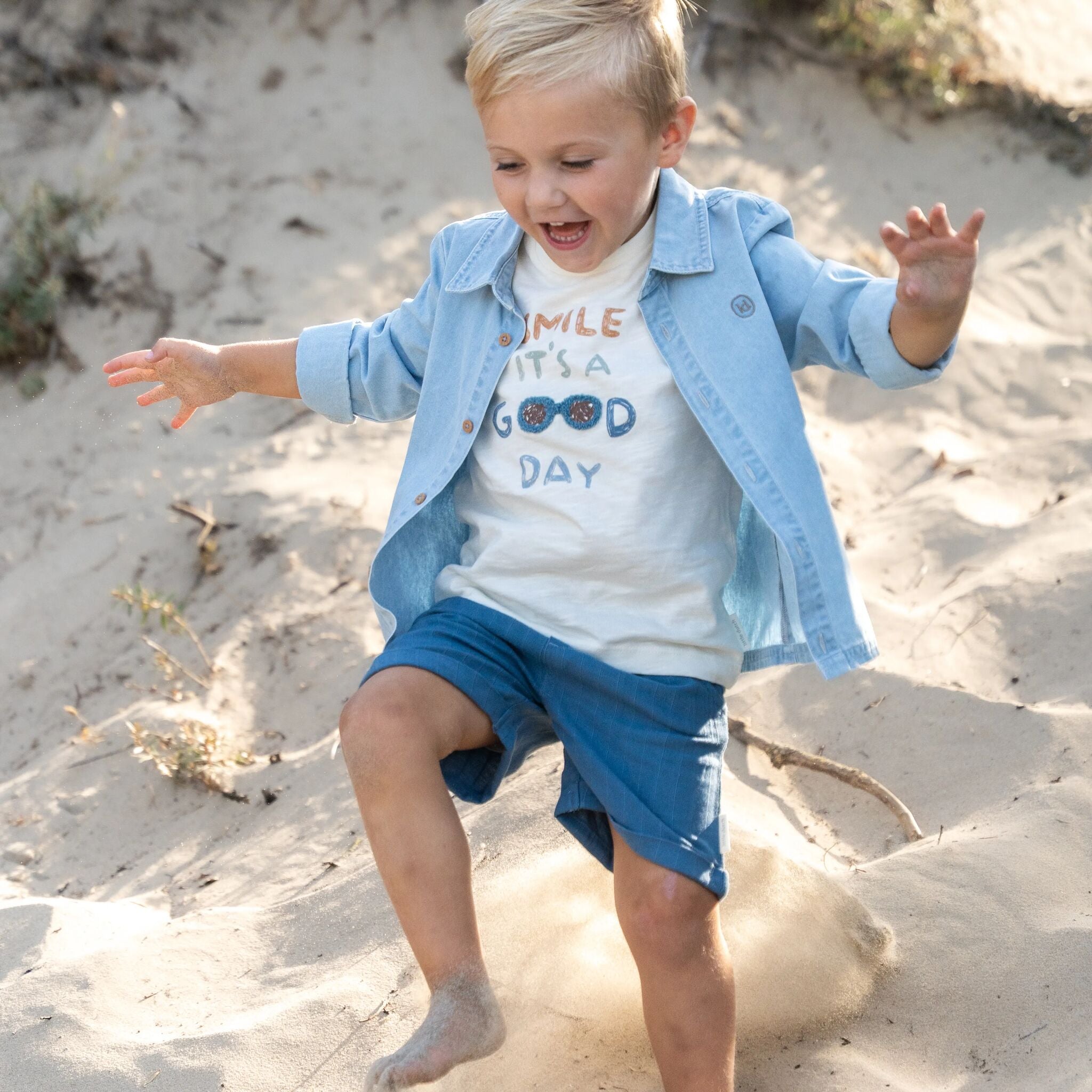 Bluse - Lange Ärmel - Blau 