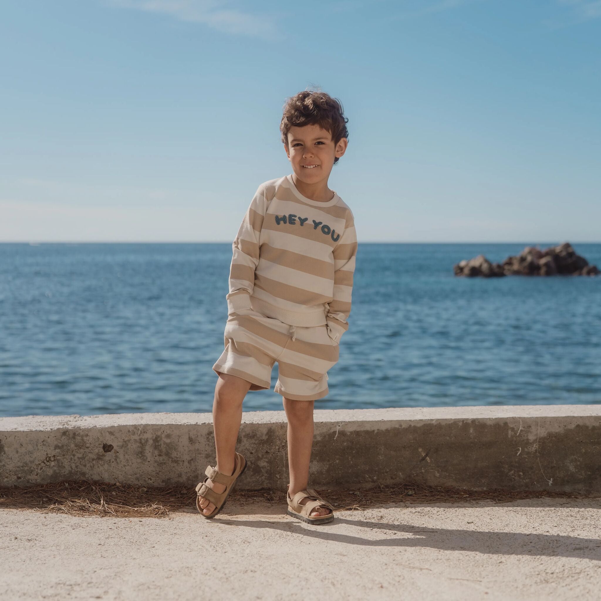 Sweater - Sand - Biscuit Stripe 