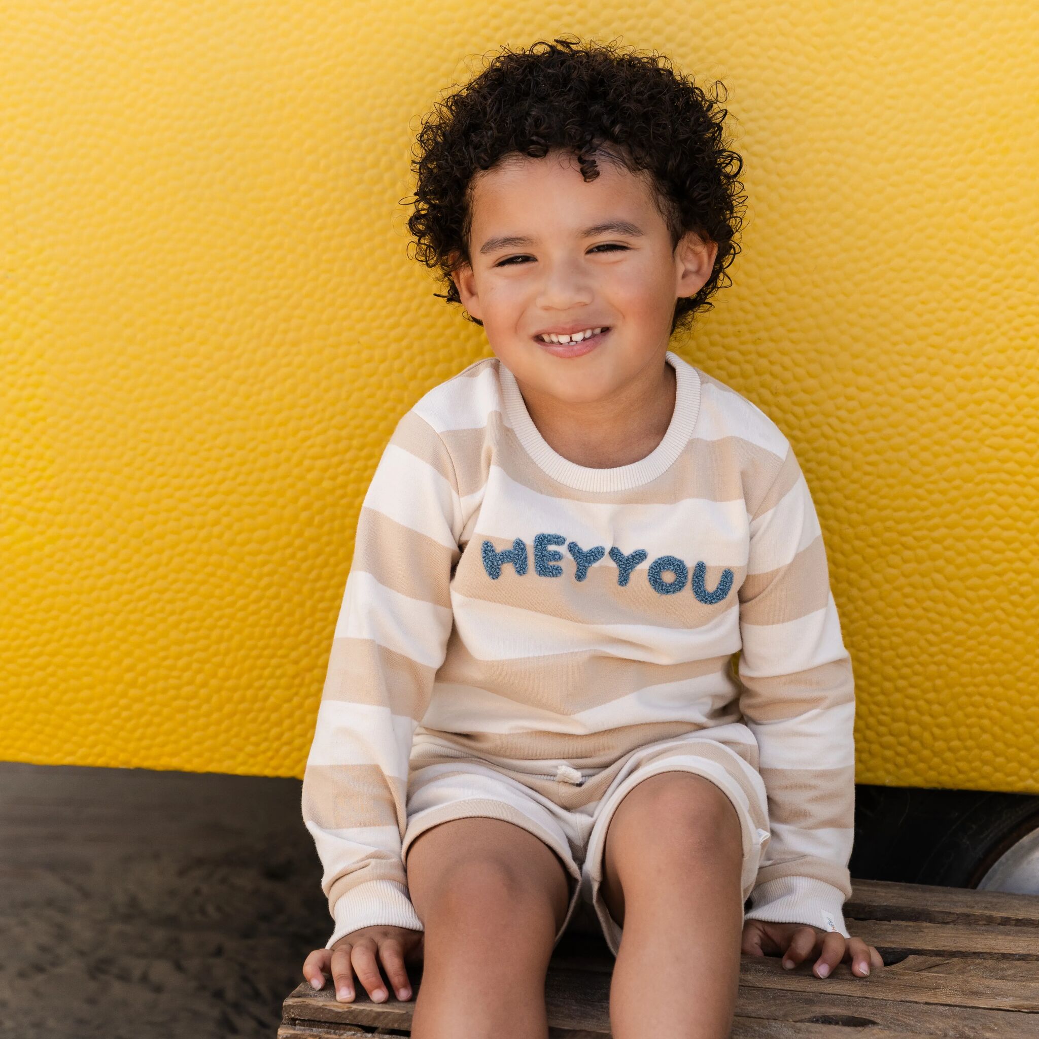 Sweater - Sand - Biscuit Stripe 