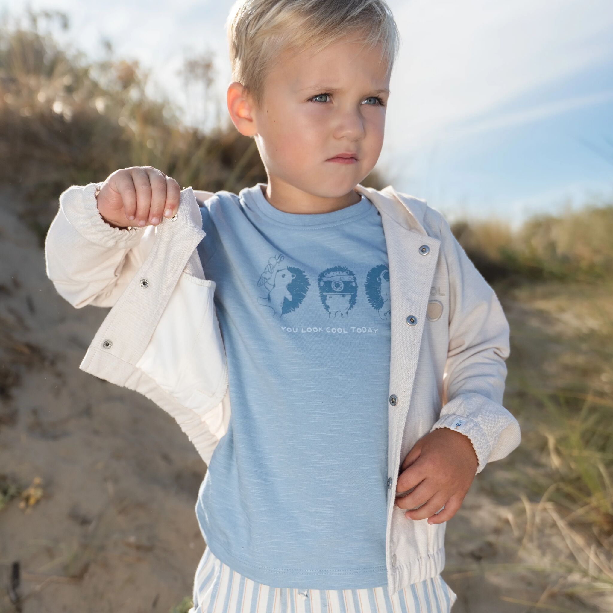 Vest met capuchon - Zand