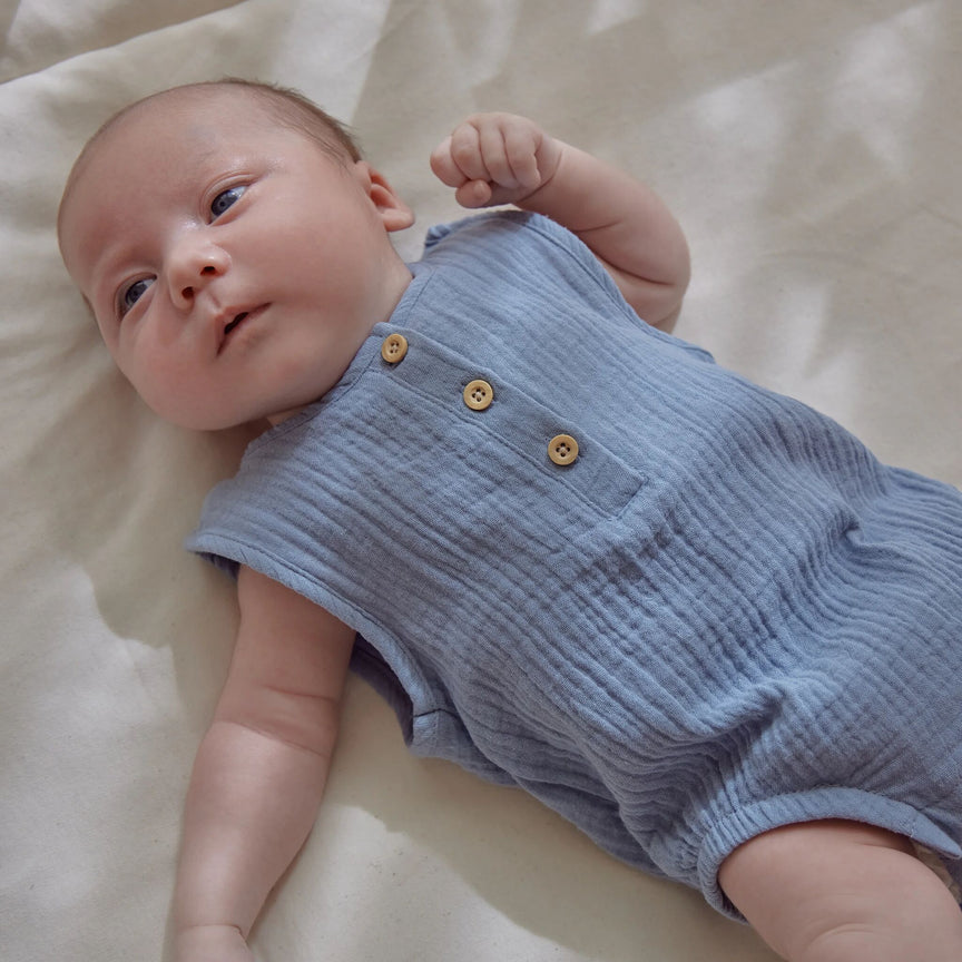 Sleeveless romper - Blue 
