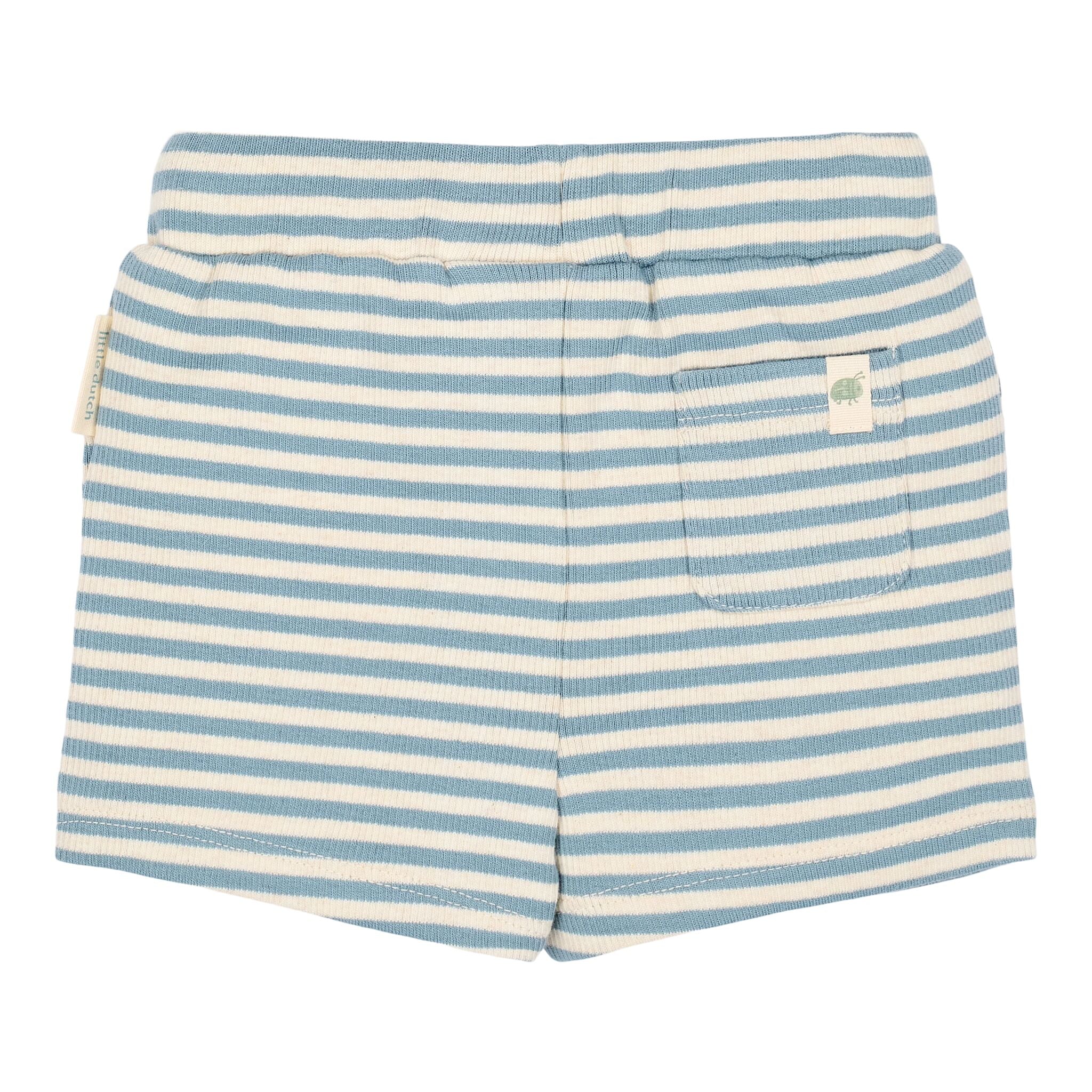 Gestreepte korte broek - Blauw