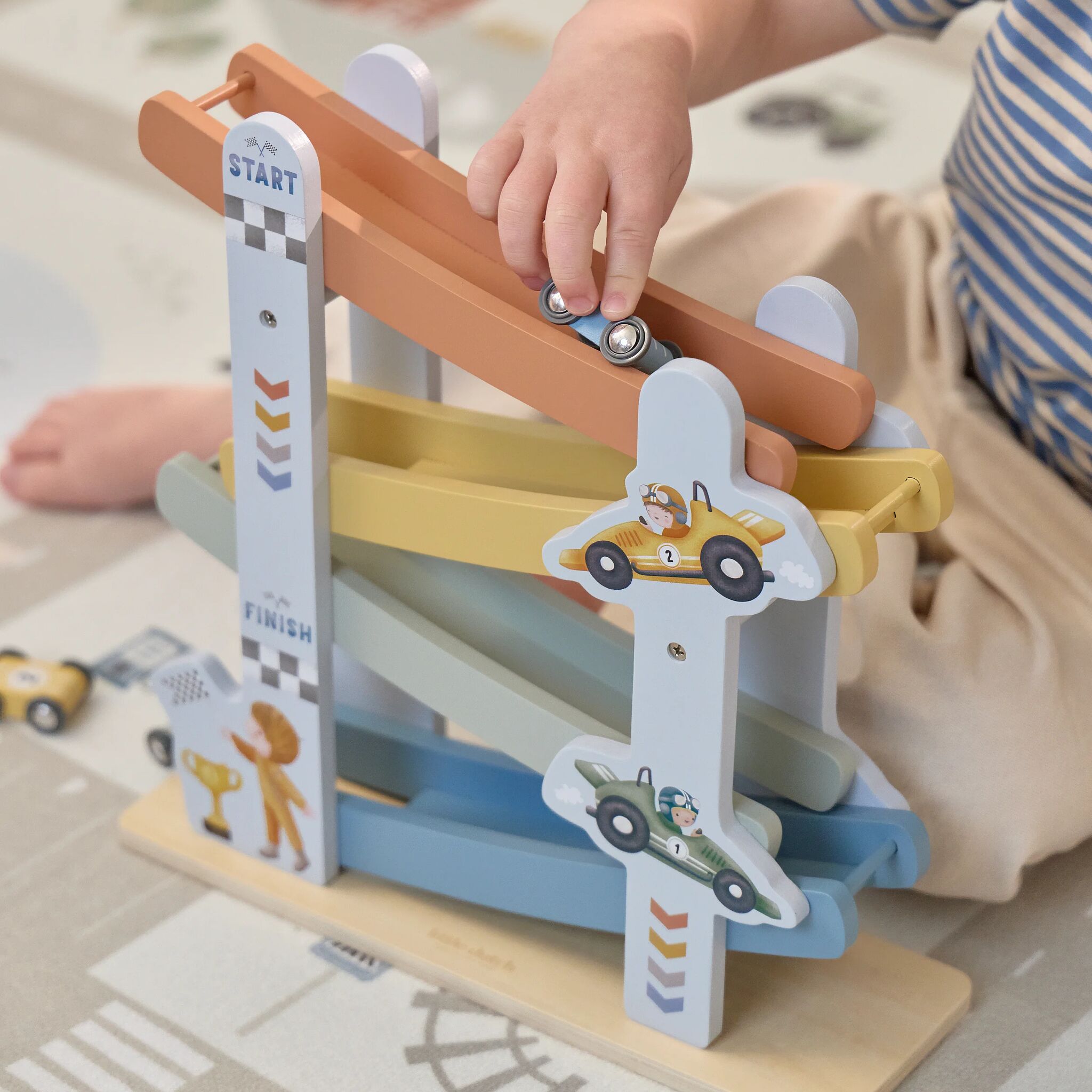 Wooden car track - Blue 