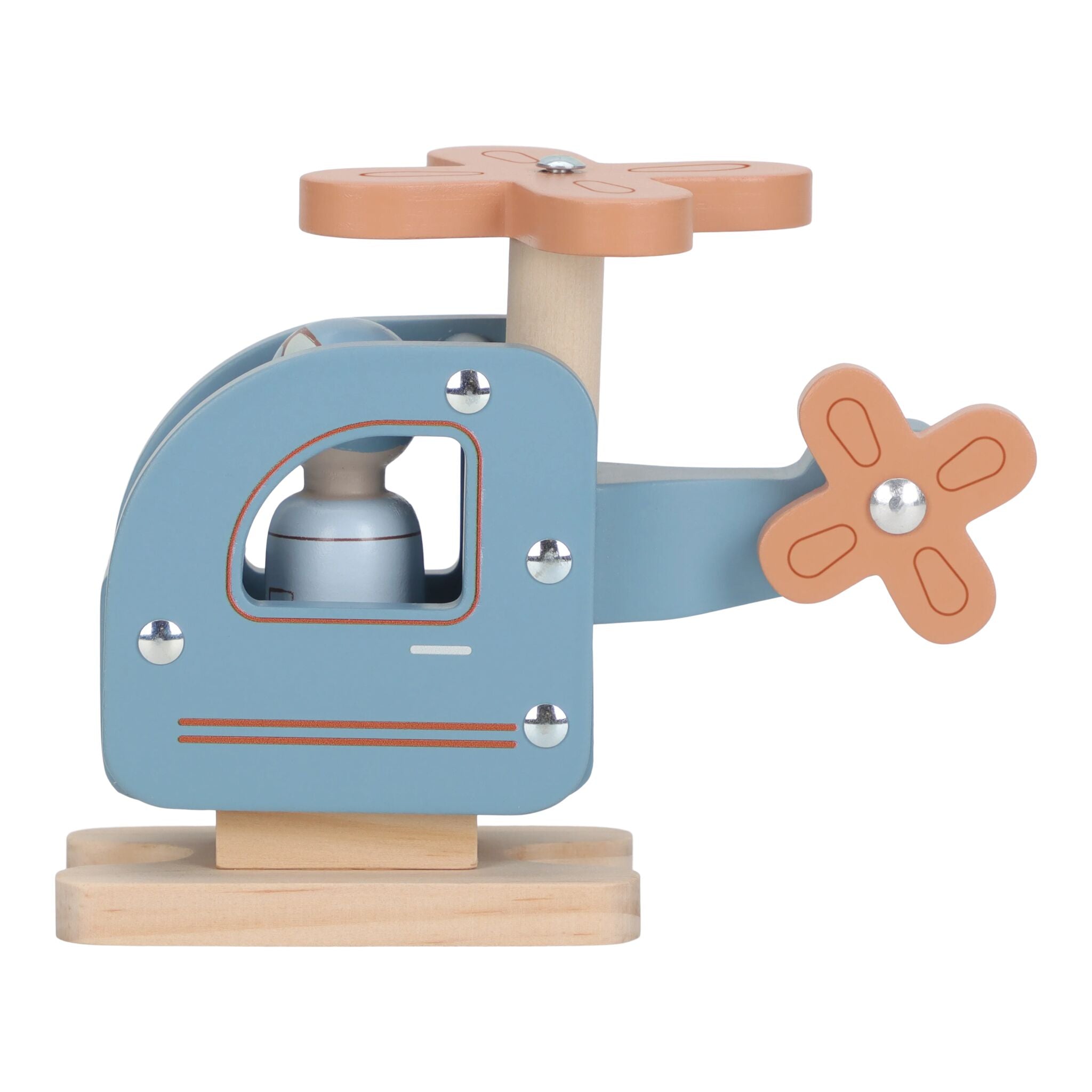 Houten speelgoed helikopter - Blauw