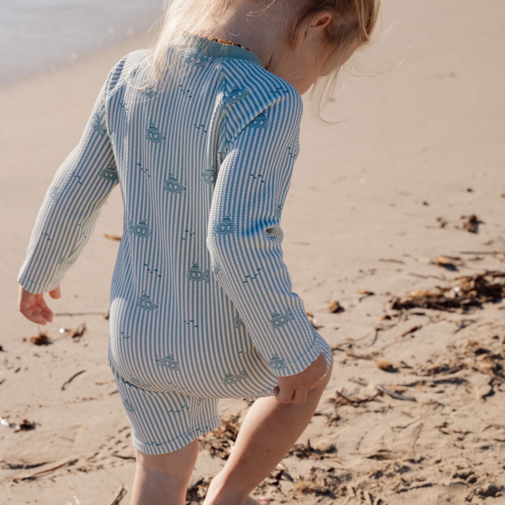 Swimsuit long sleeve - UPF 40 - Green - Ocean Adventure 