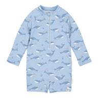 Zwempak lange mouw - UPF 40 - Blauw - Ocean Splash