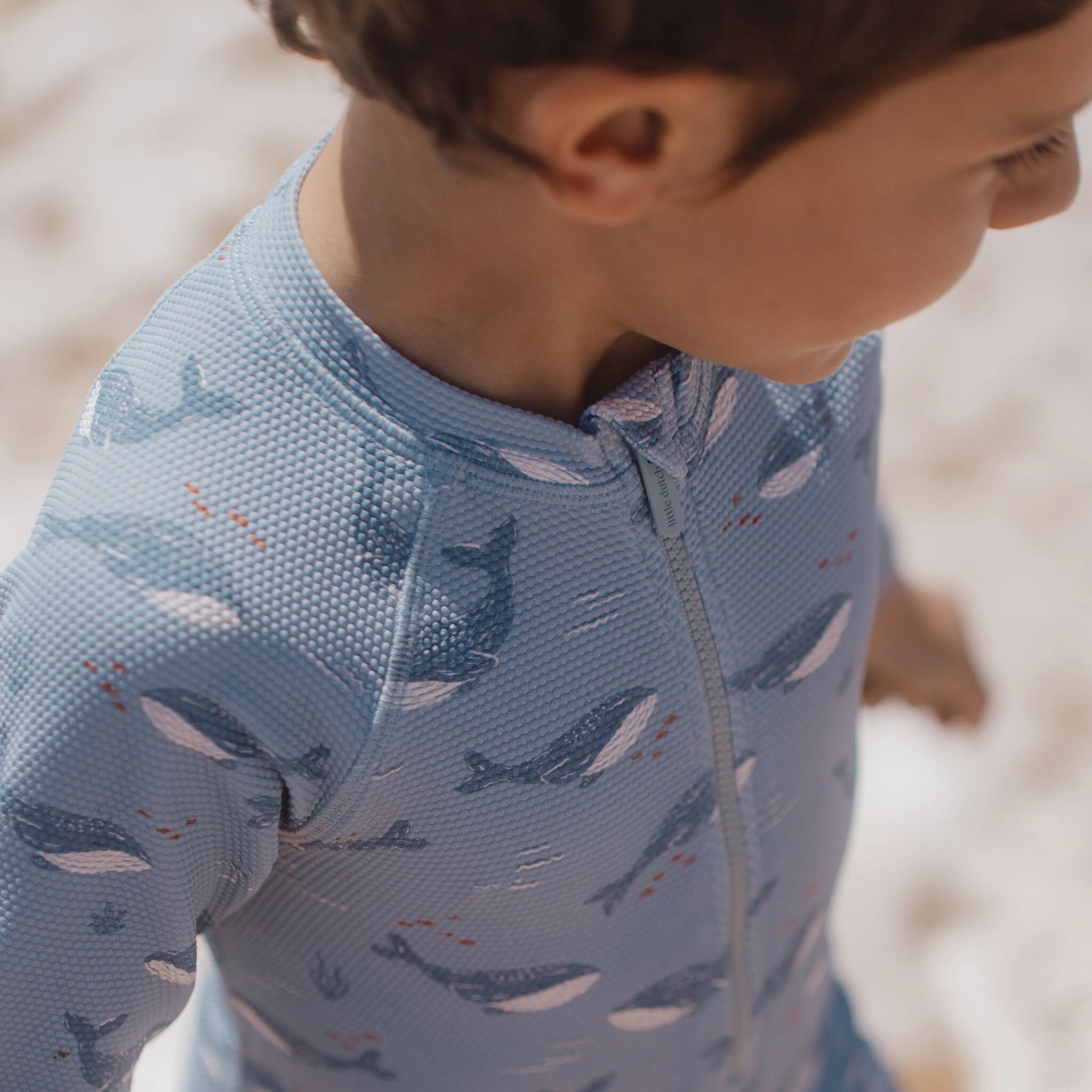 Zwempak lange mouw - UPF 40 - Blauw - Ocean Splash