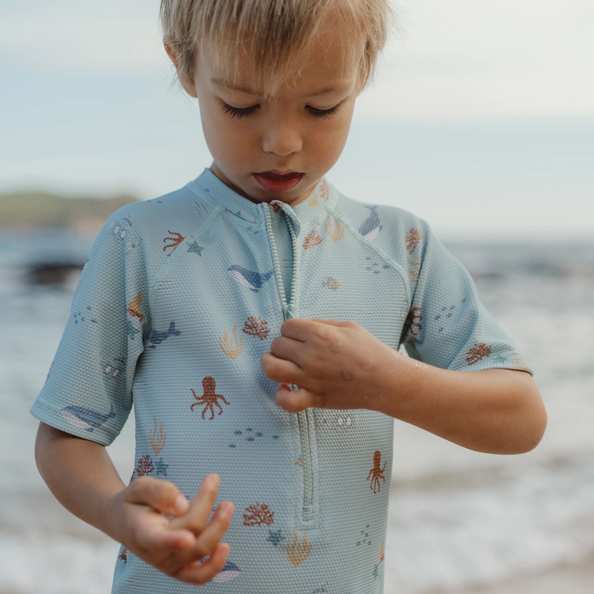 Badeanzug mit kurzem Ärmel - Grün - Ocean Friends 