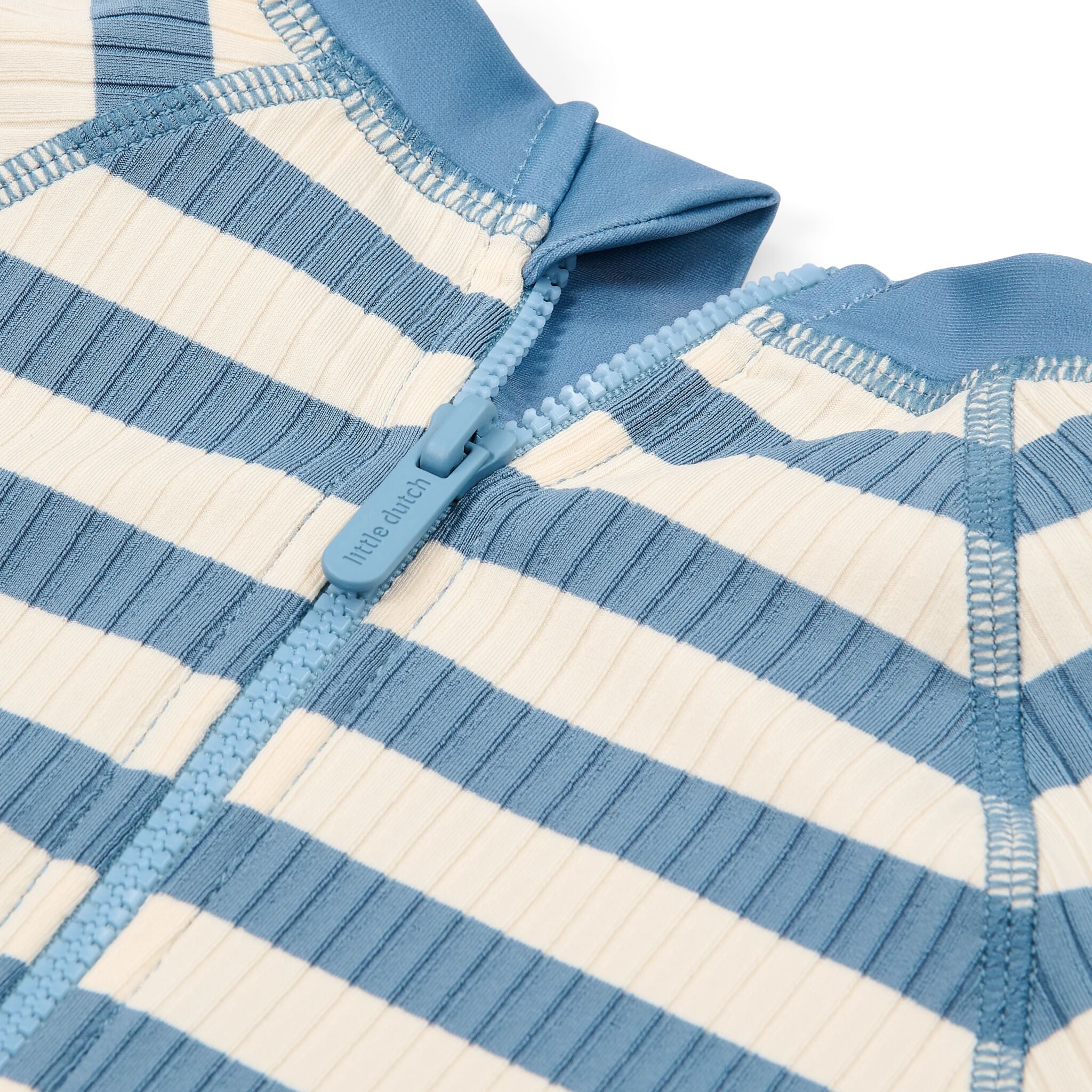 Swimsuit short sleeve - Blue - Ocean Blue Stripes 