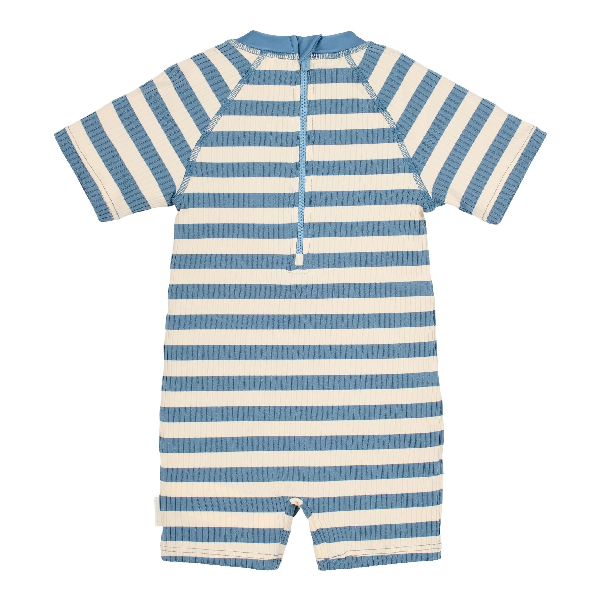 Swimsuit short sleeve - Blue - Ocean Blue Stripes 
