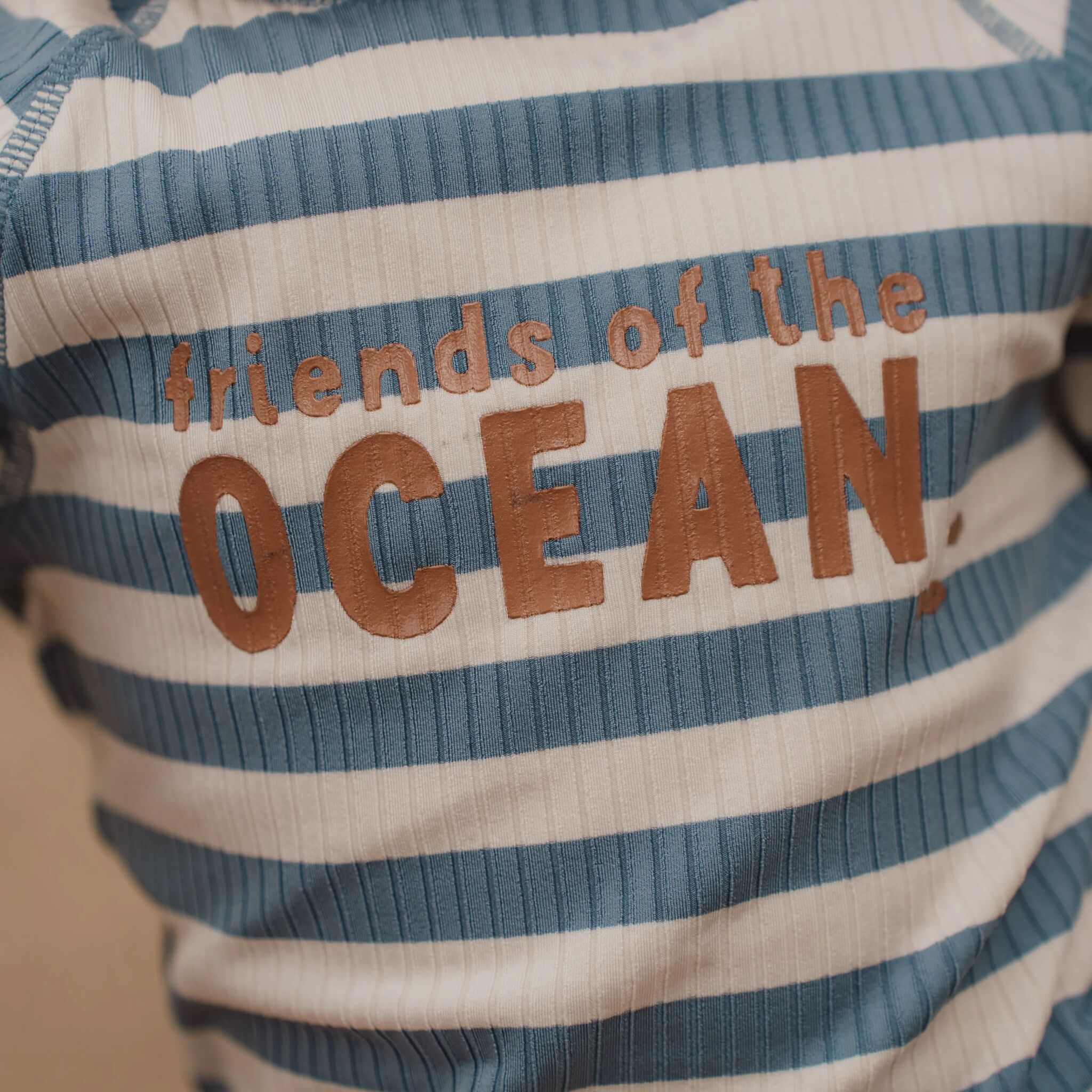 Swimsuit short sleeve - Blue - Ocean Blue Stripes 