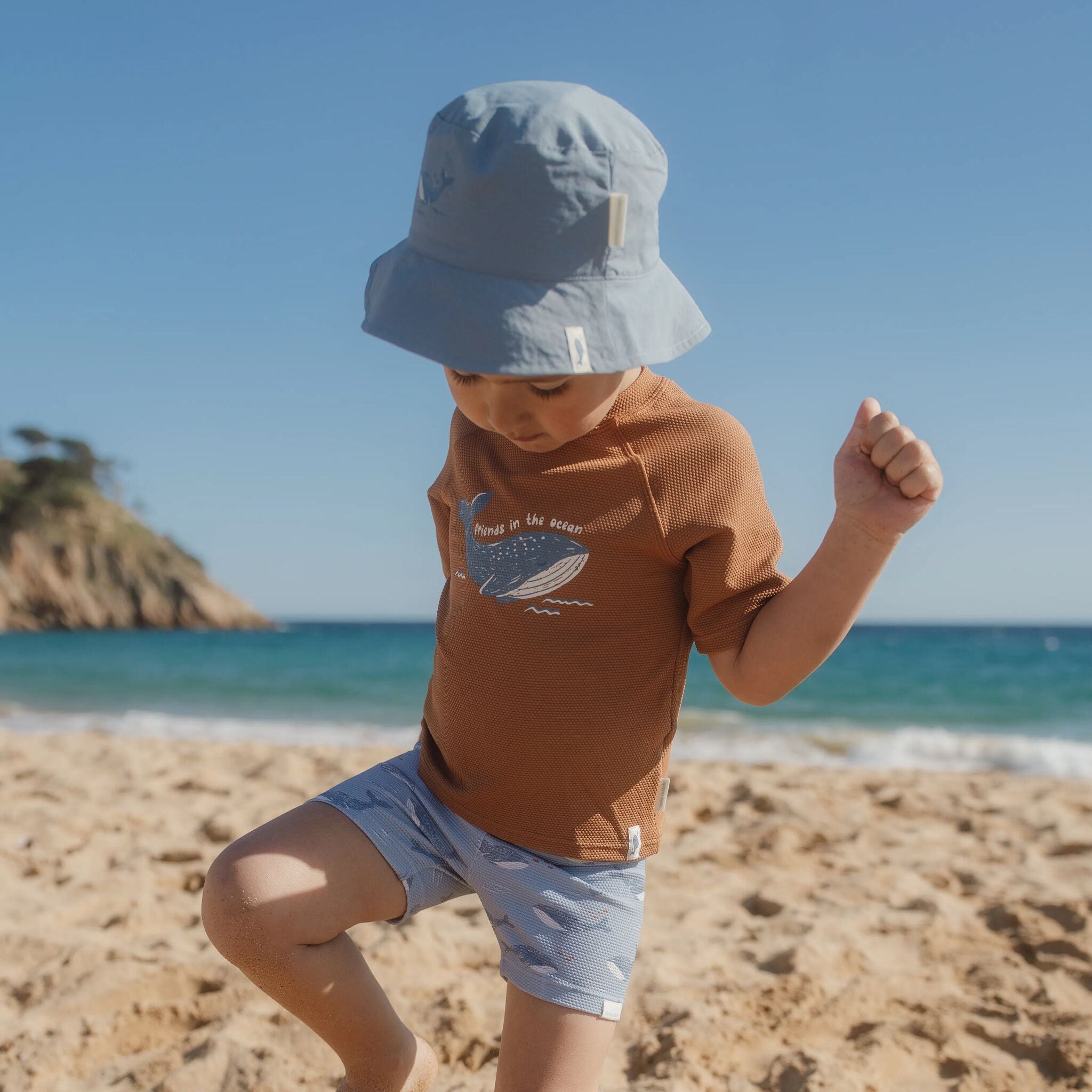 Short sleeve swim shirt - Brown 